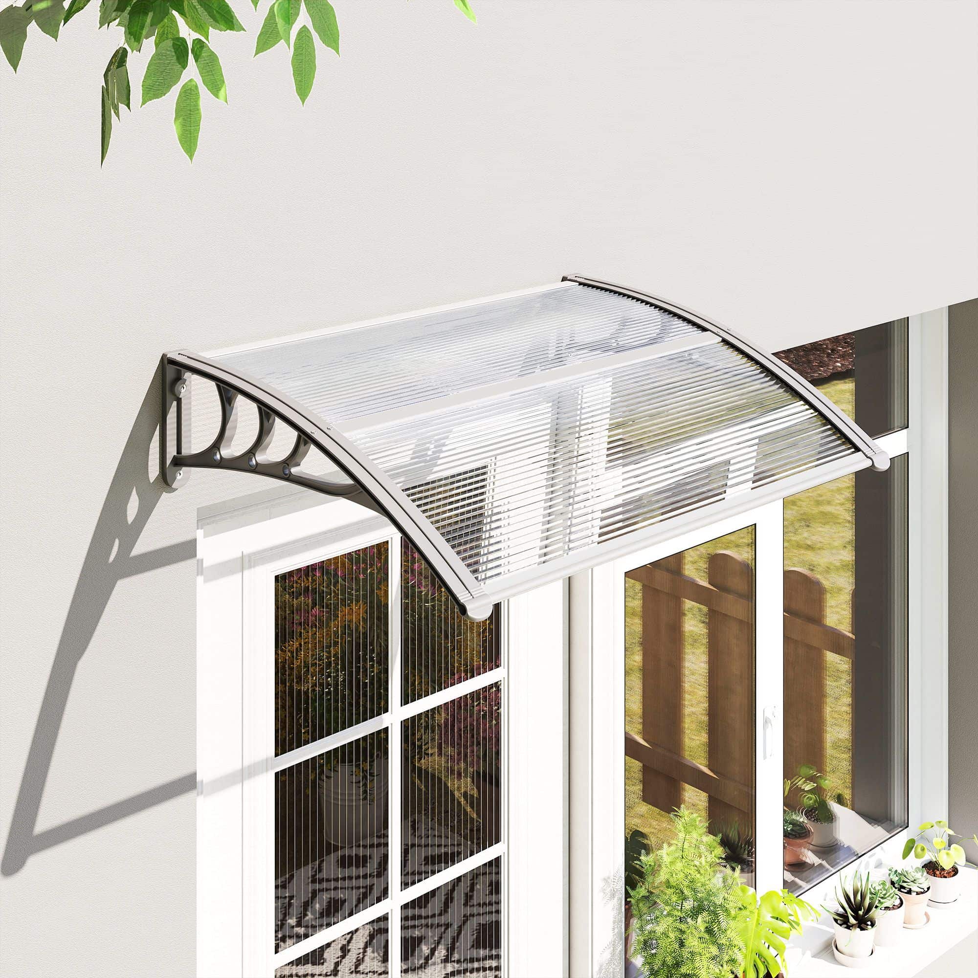4goodz Deurluifel Terrasoverkapping Polycarbonaat, - 75x100cm - Zilver