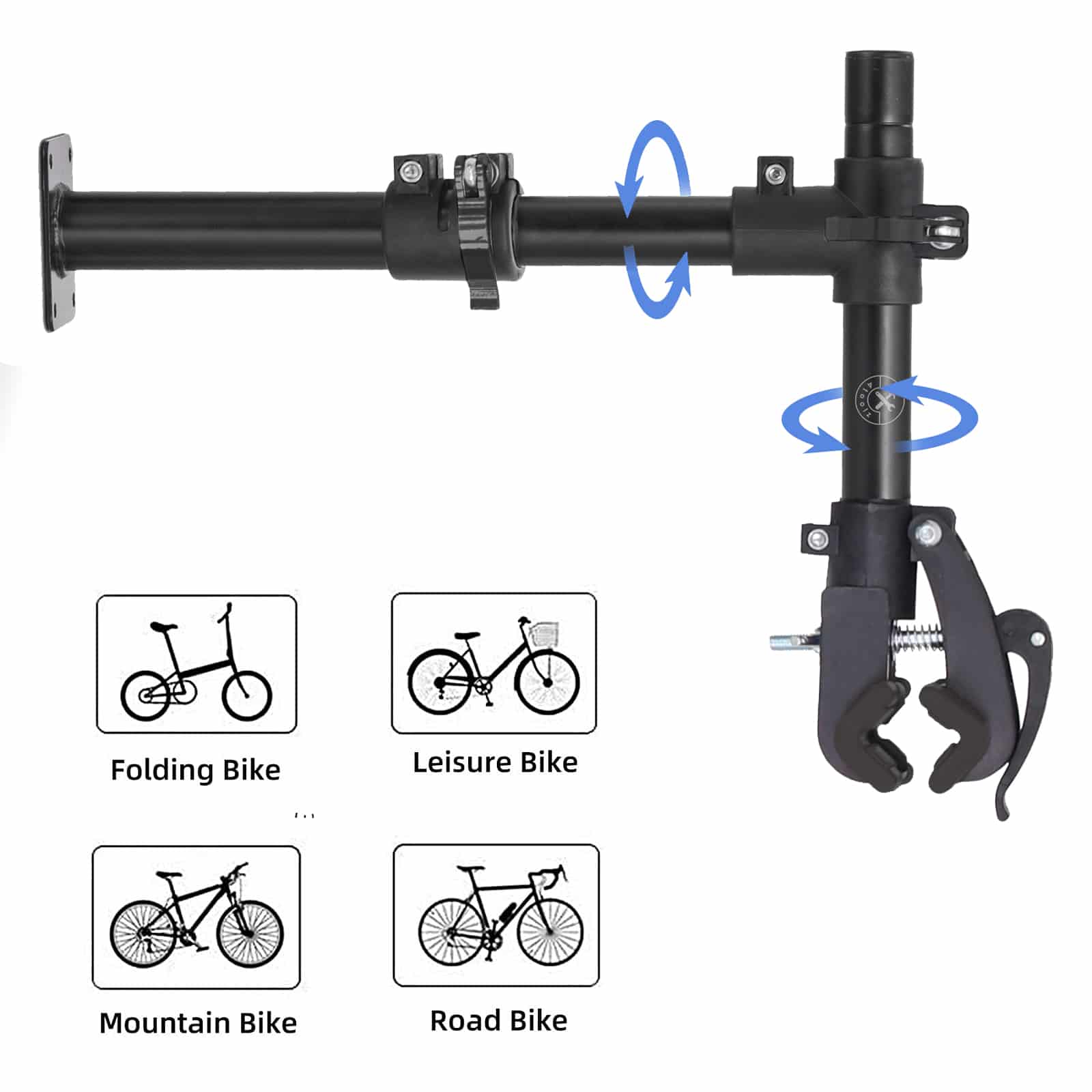 4toolz® Fiets Reparatie Beugel voor wand of werkbank - fiets montagestandaard 360⁰ Verstelbaar