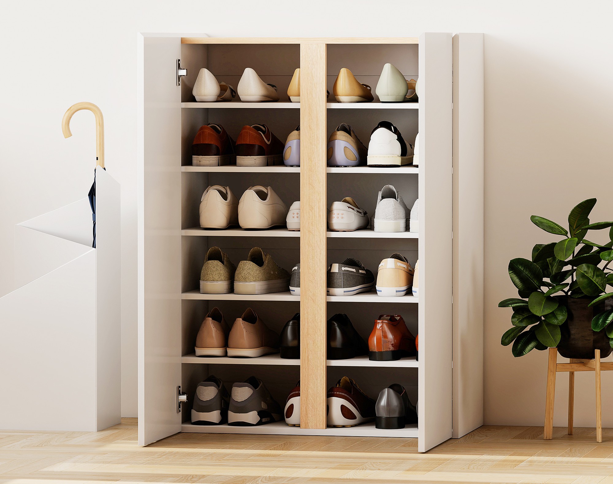 4goodz Schoenenkast voor 18 paar met Verstelbare planken - 33x70x95cm 4goodz Schoenenkast voor 18 paar met Verstelbare planken - 33x70x95cm