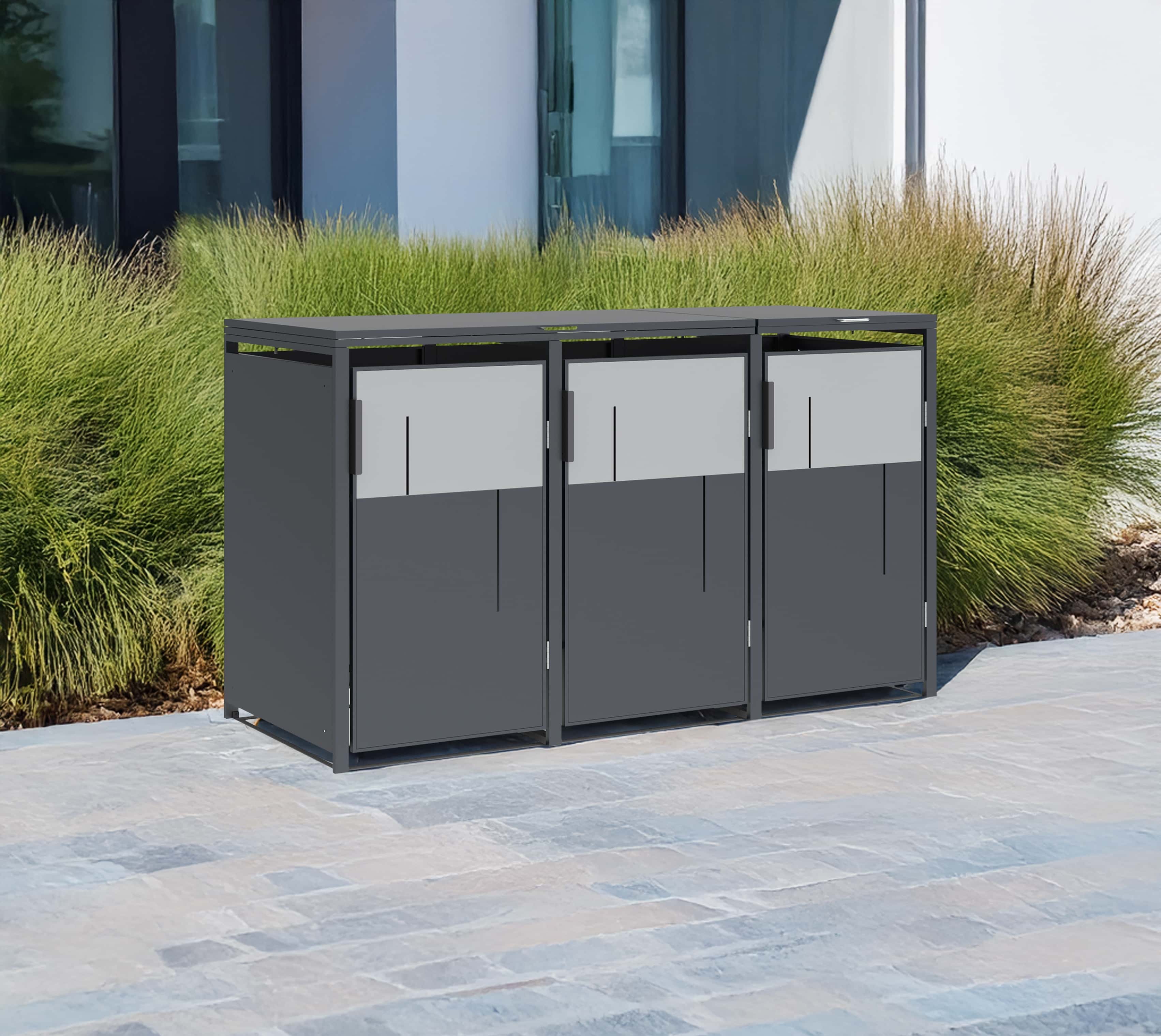 Westmann Varius-3 Metalen Containerombouw voor 3 kliko - Houtlook