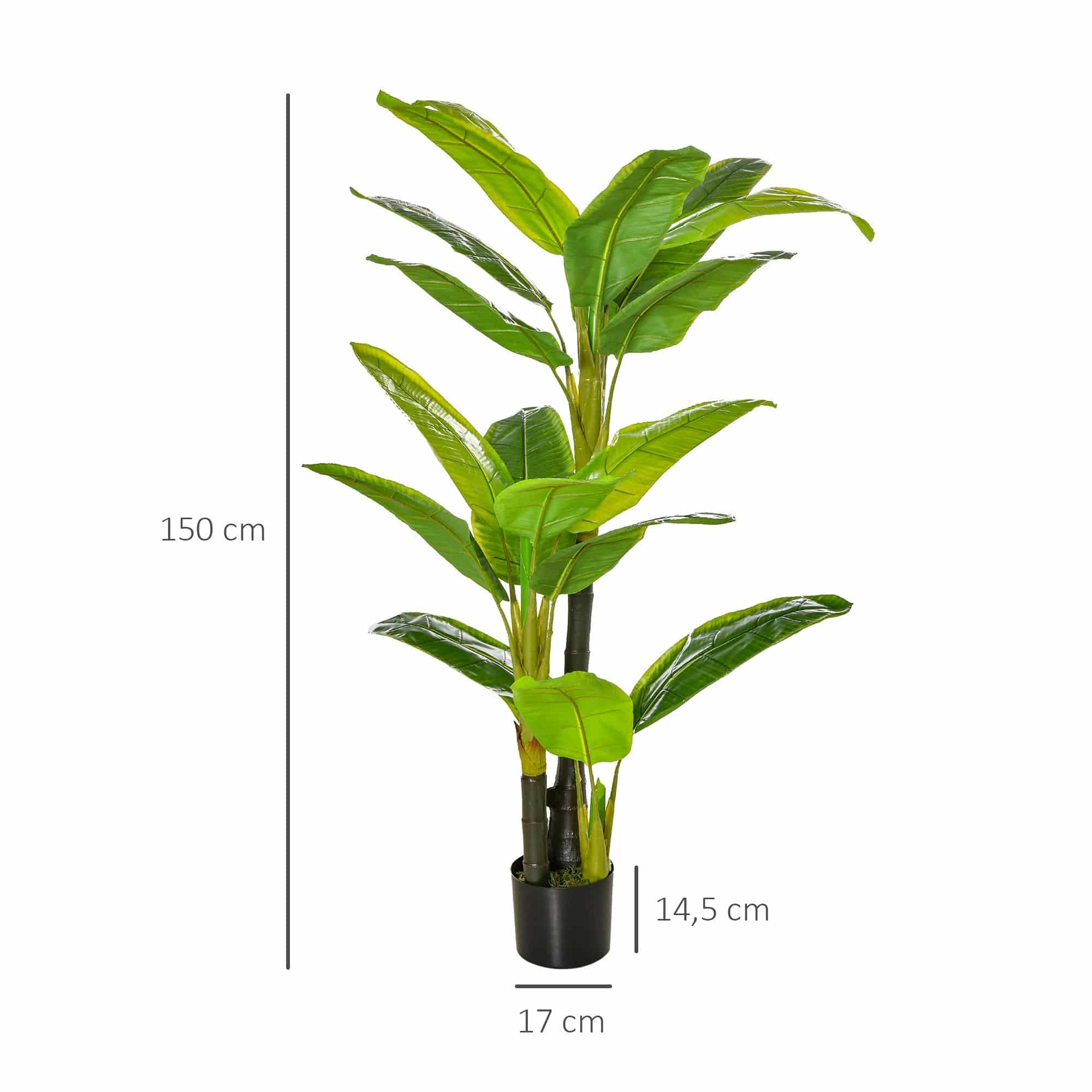4goodz Homcom Kunstplant Bananenboom Decoratieve Kunstplant 150 cm