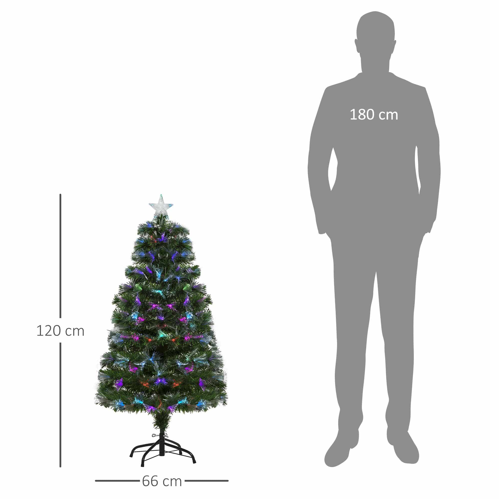 4goodz Kerstboom Fiber Optic LED-verlichting met Ster Piek 120cm - Groen 4goodz Kerstboom Fiber Optic LED-verlichting met Ster Piek 120cm - Groen