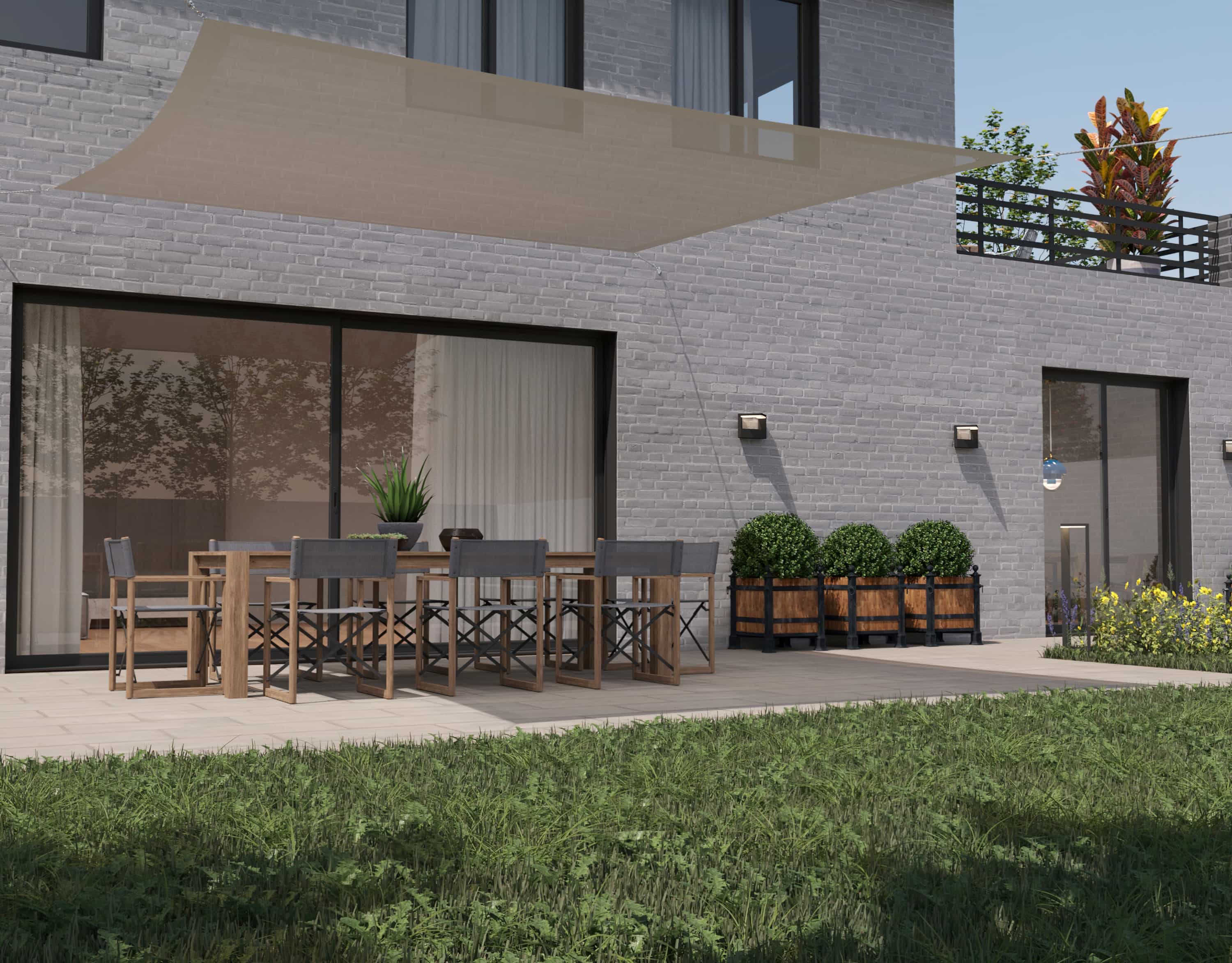 hanSe® Schaduwdoek Vierkant Waterdoorlatend 3,6x3,6 m Zonnedoek Wit