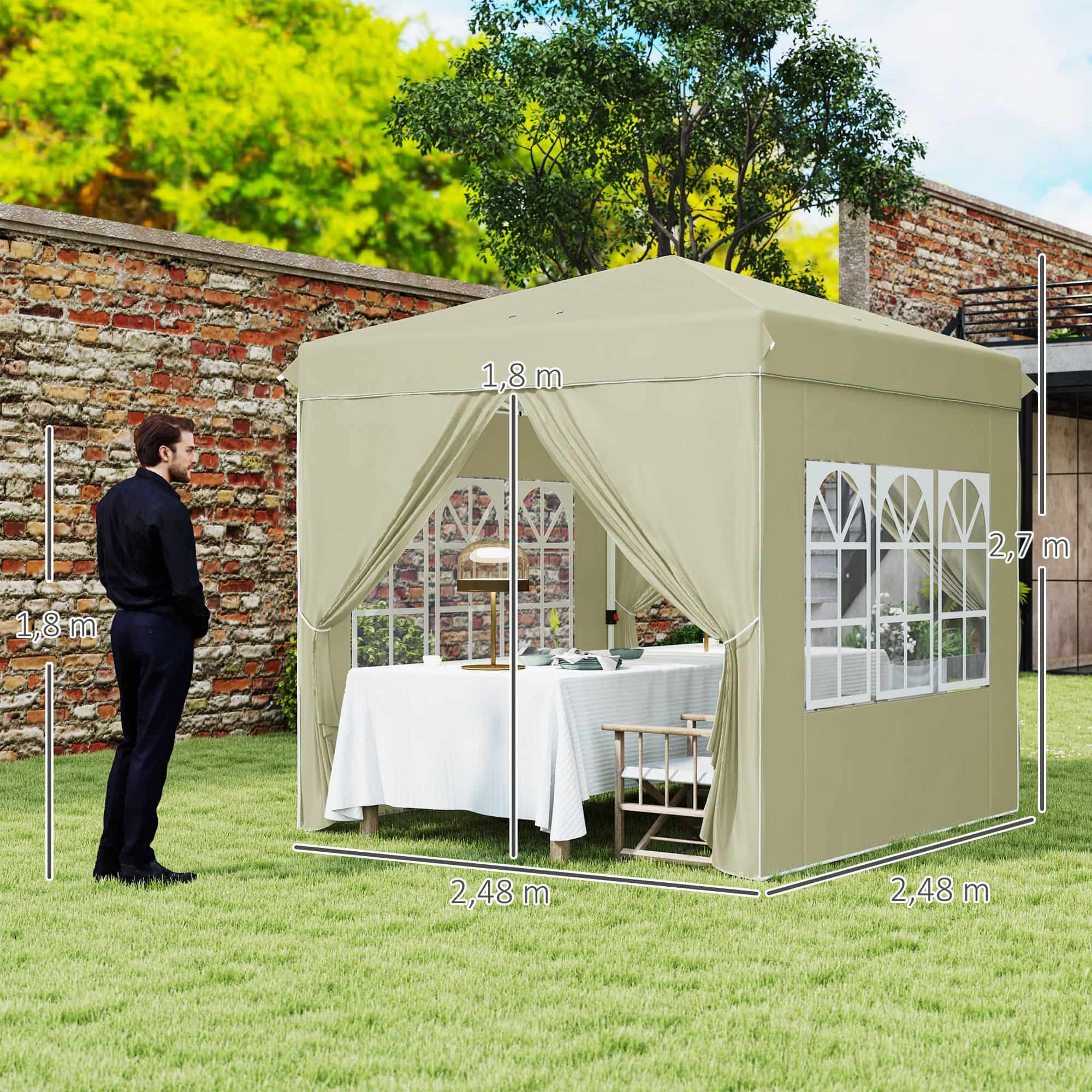 Pop-up Partytent met zijwanden 250x250 cm - Creme Pop-up Partytent met zijwanden 250x250 cm - Creme