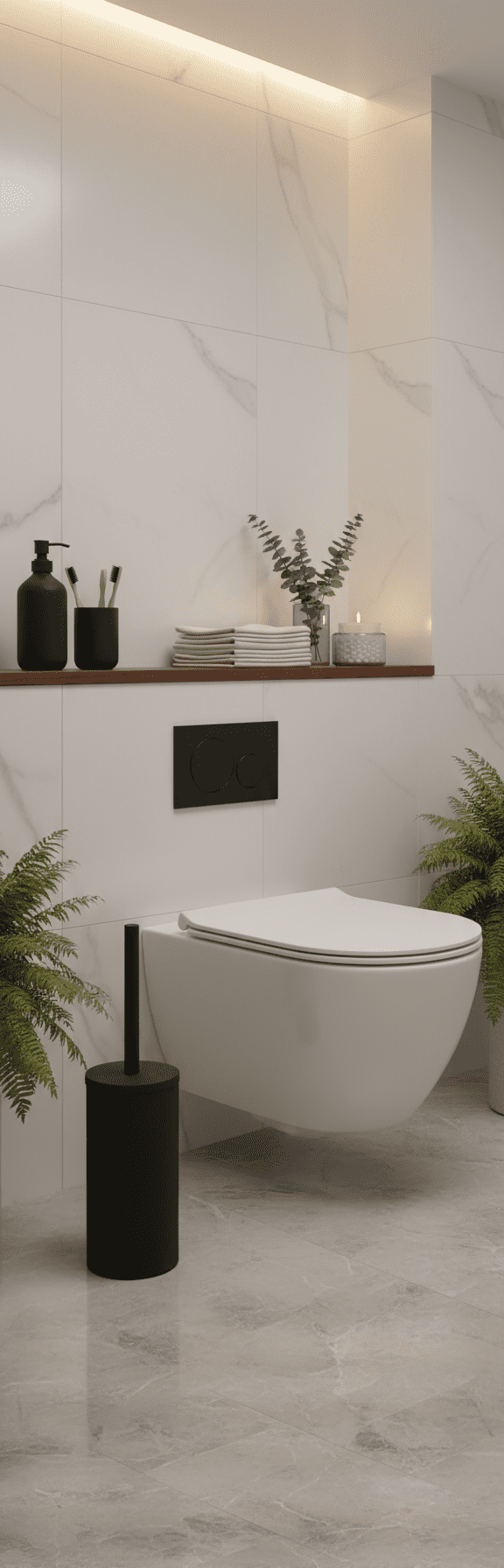4bathroomz® Oslo Toiletborstel Staand Metaal - Zwart