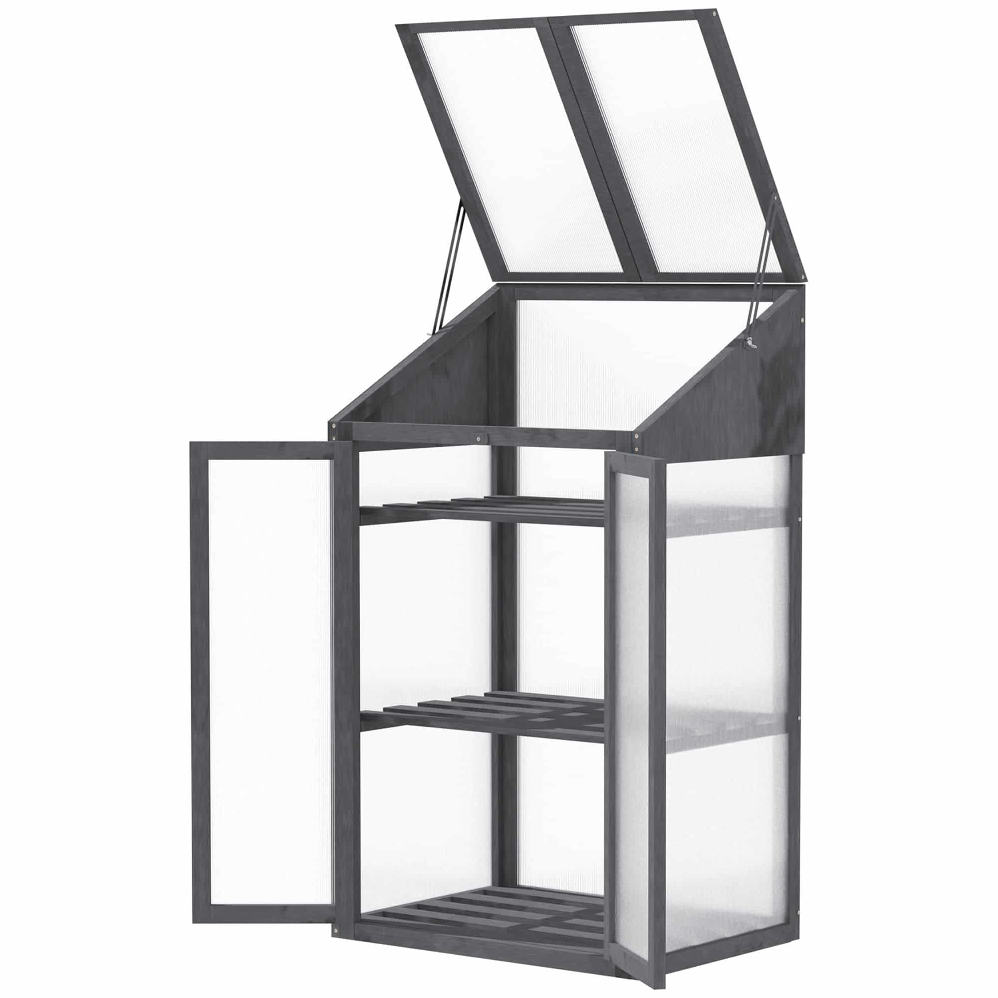 4goodz Mini Kas van Hout, 70 x 50 x 120 cm, Grijs