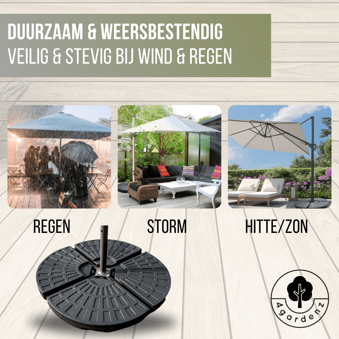 4gardenz® Combinatieset Verzwaringsset met Parasolvoet Kruis 70 KG
