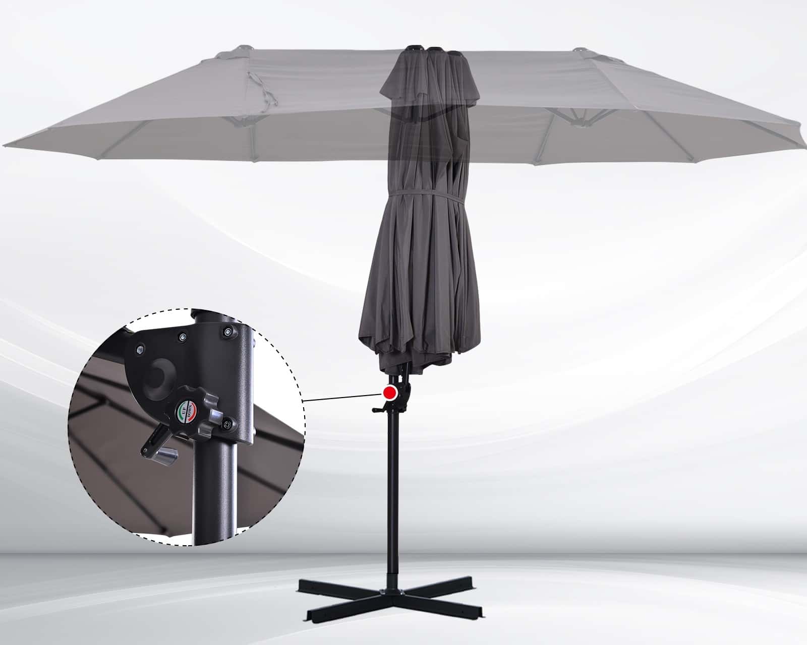 4goodz Zweefparasol XL 270x 440 cm - Grijs 4goodz Zweefparasol XL 270x 440 cm - Grijs