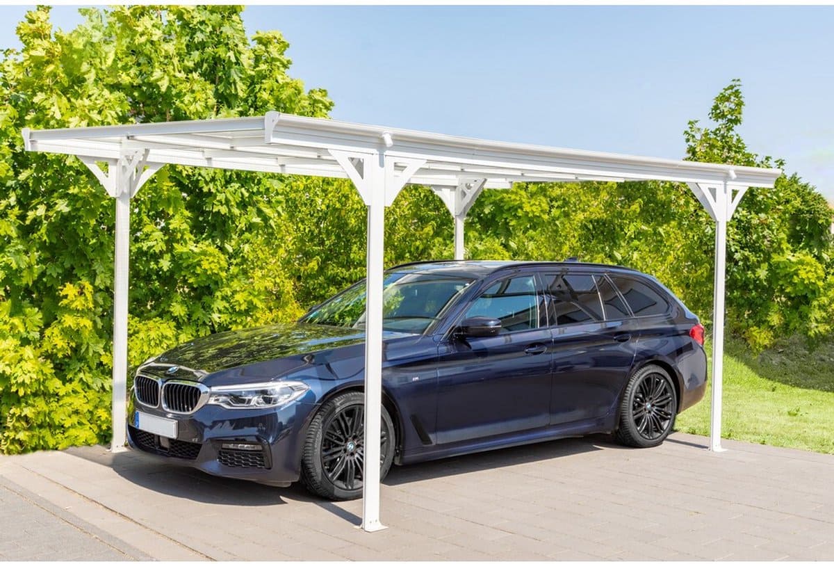 Westmann Aluminium carport met plat dak Helsinki - Wit - 503x305x232cm