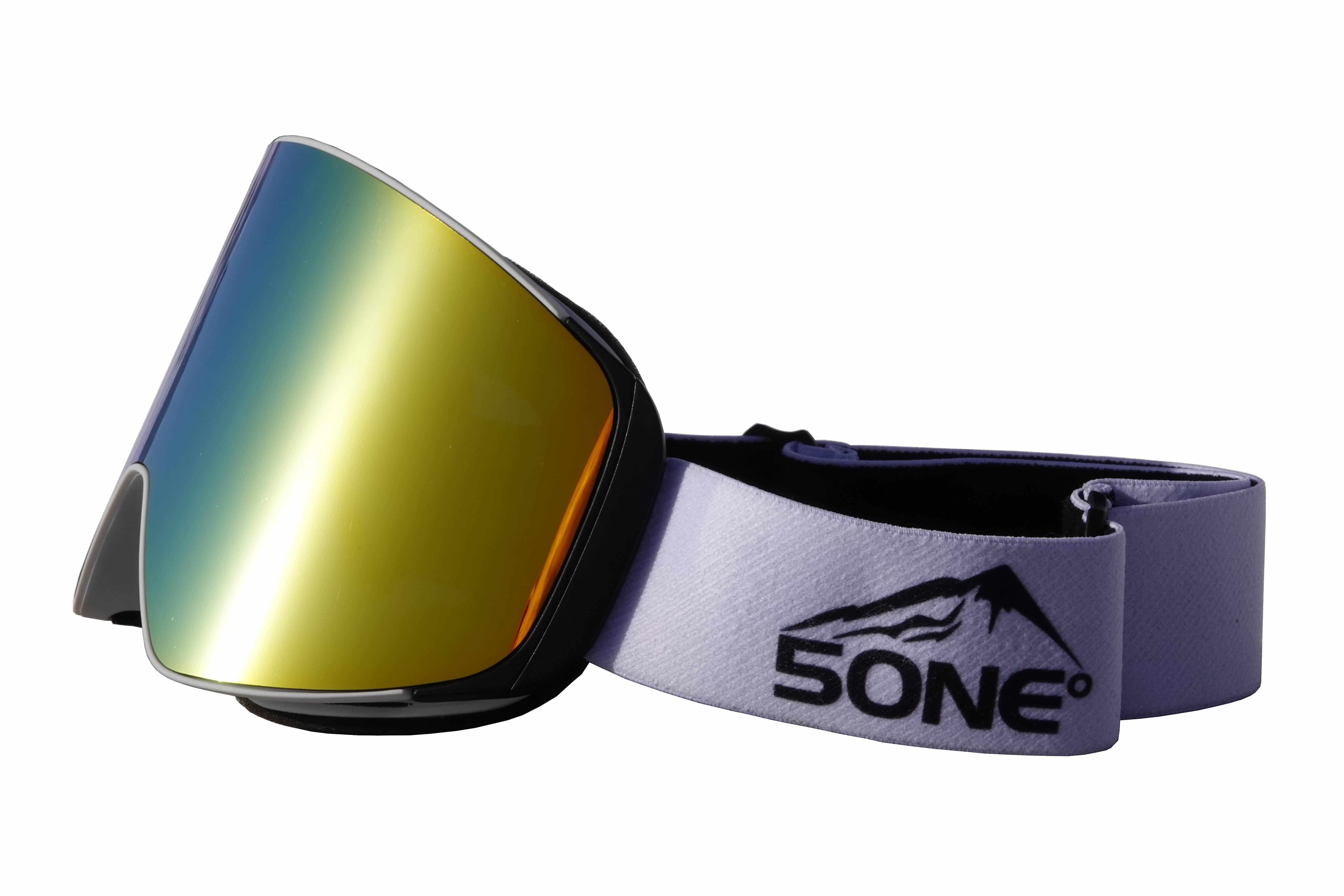 5one® Alpine 8 Gold/Orange - skibril 2 verwisselbare lenzen - anti-fog
