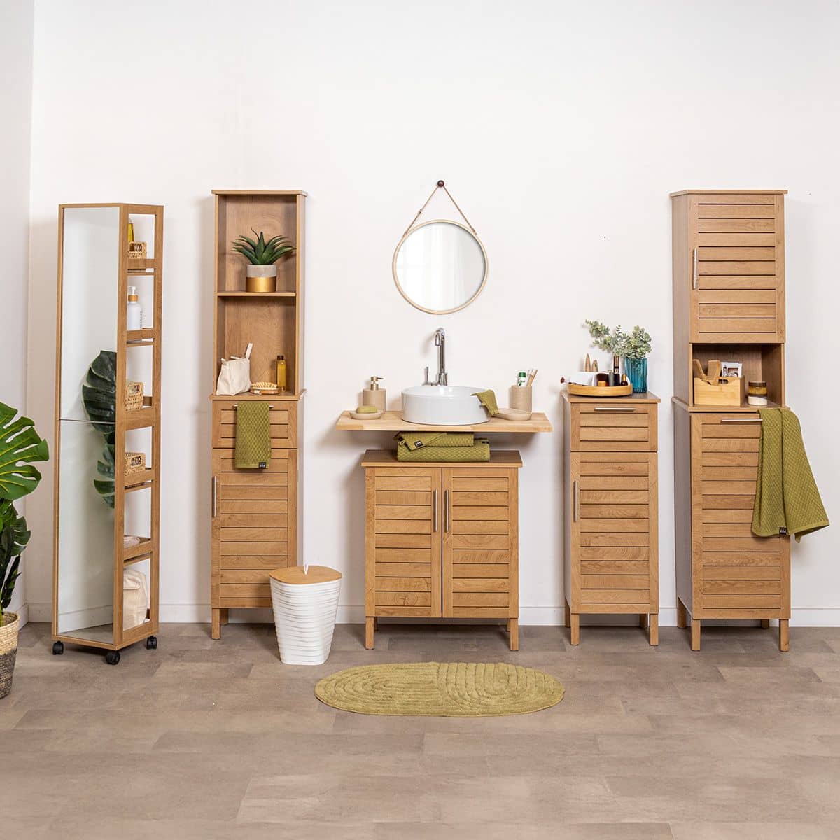 4bathroomz Bozen Badmeubelset Kolomkast + Wastafelonderkast