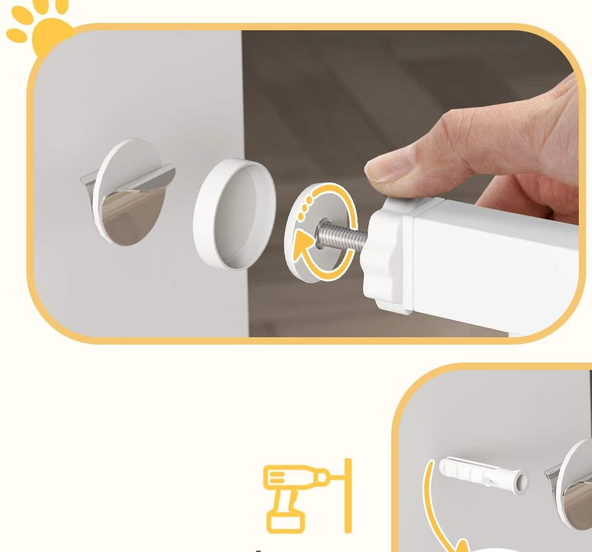 4goodz Verstelbaar Traphek met Kattenluik - Montage zonder boren 75-85 cm - Wit 4goodz Verstelbaar Traphek met Kattenluik - Montage zonder boren 75-85 cm - Wit