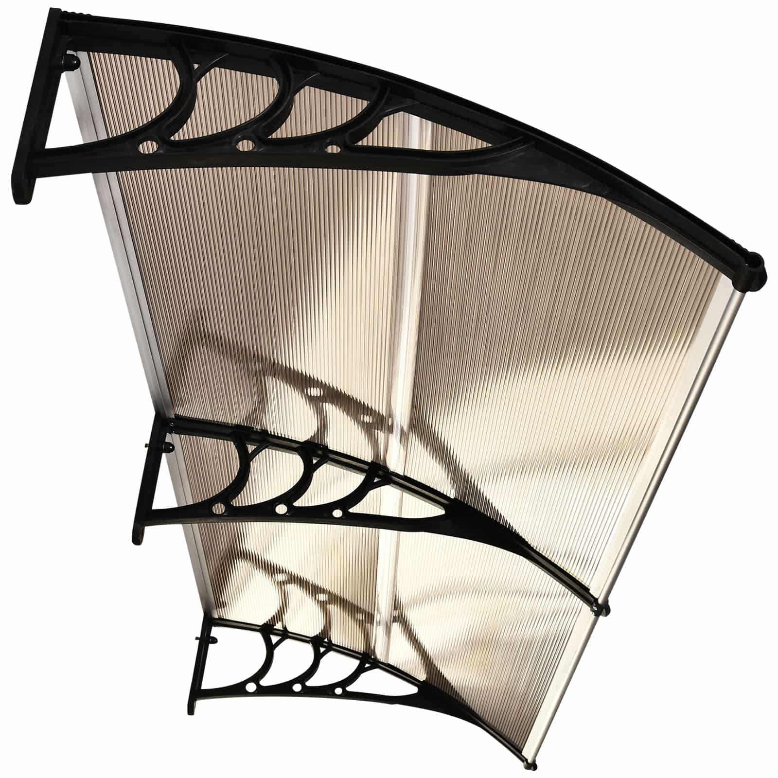 4goodz Deurluifel Afdak 75x195 cm - Overkapping polycarbonaat - Bruin