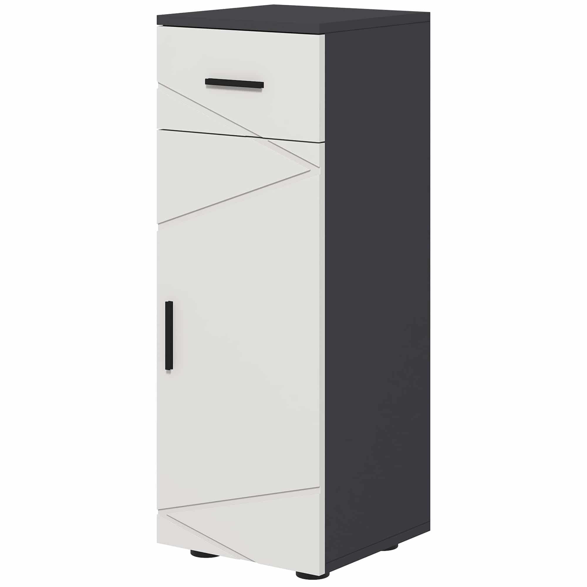 Badkamerkast halfhoog 2 deurskast 30x60x80 cm - Antracietgrijs / Wit