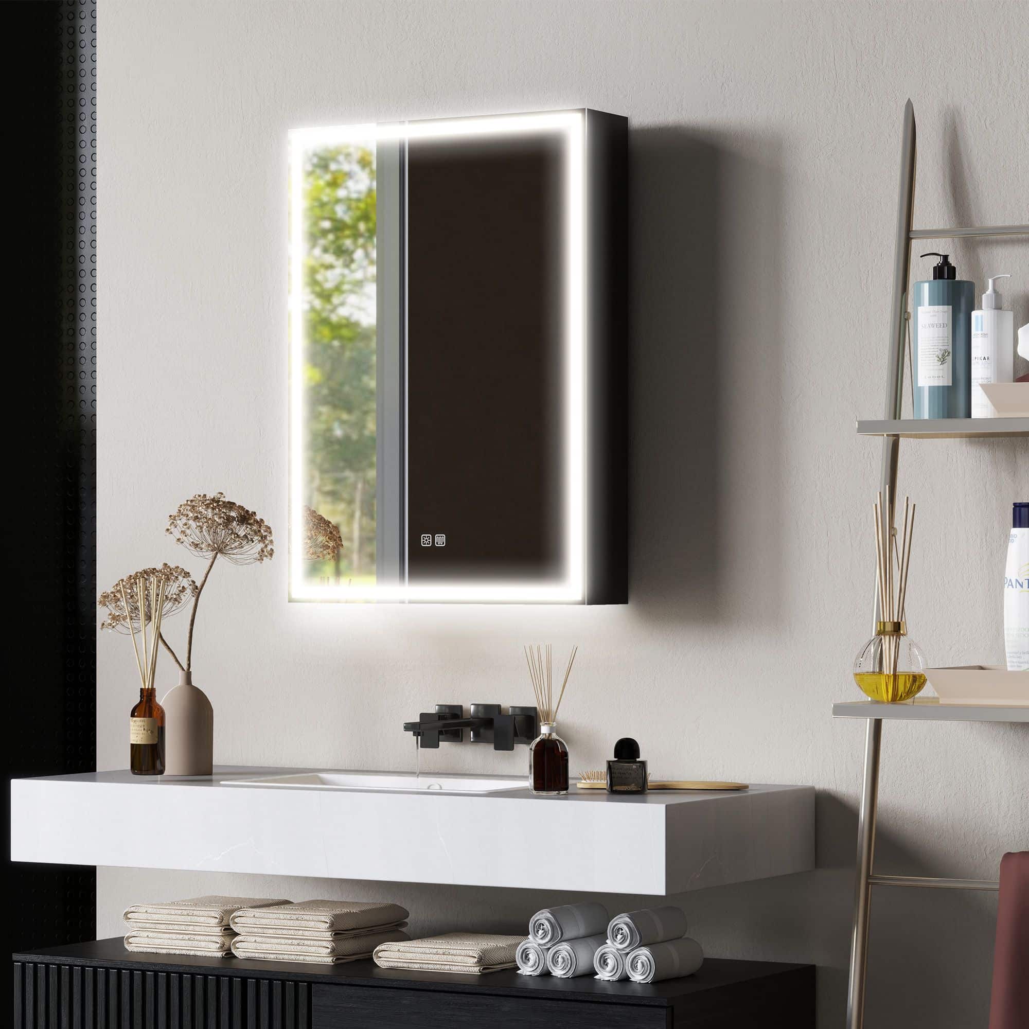 4goodz LED Spiegelkast Badkamer 50x70 cm Dimbaar Anti-condens Zwart