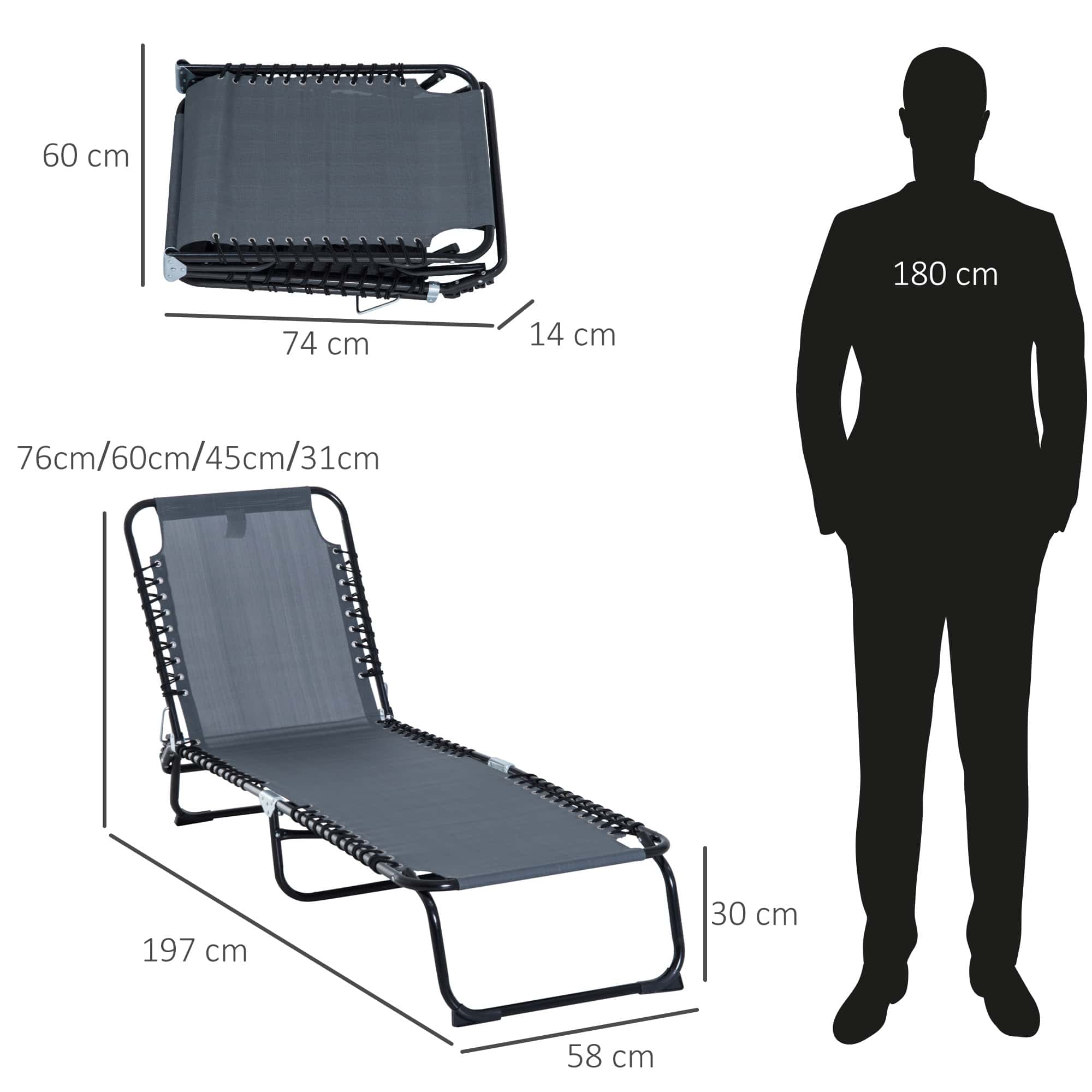 4goodz Ventilerend Ligbed Opvouwbaar - 4 Standen - Grijs