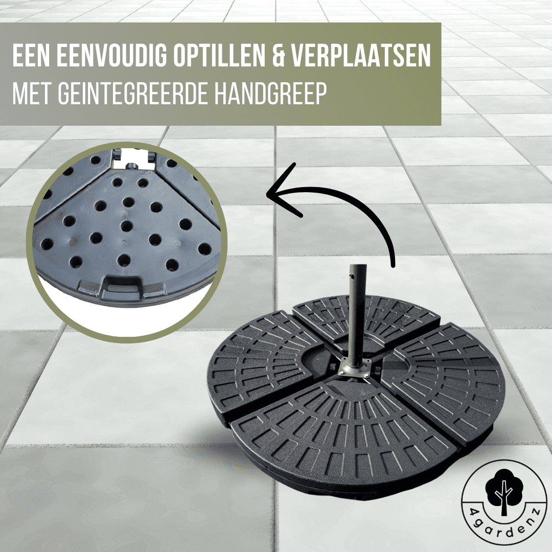 4gardenz® Combinatieset Verzwaringsset met Parasolvoet Kruis 70 KG