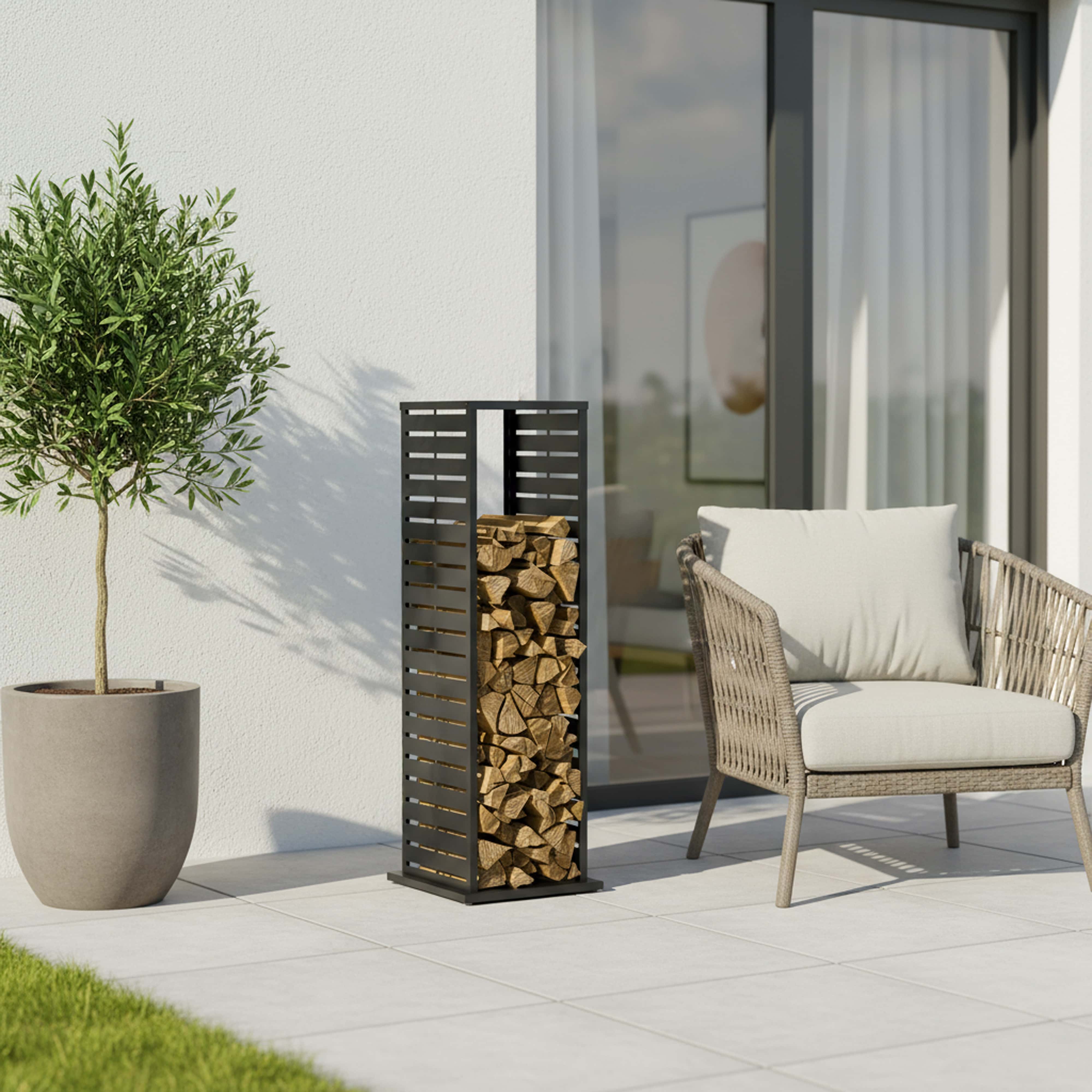 Westmann Luma Lane Houtopslag Houtrek 38x38x112 cm - Zwart