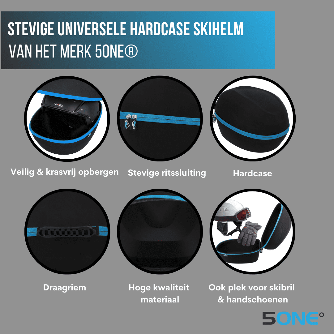 5one® Stevige Universele Hardcase Skihelm Opberg tas - Universeel - Stevig en hoge kwaliteit - Beschermt je skihelm