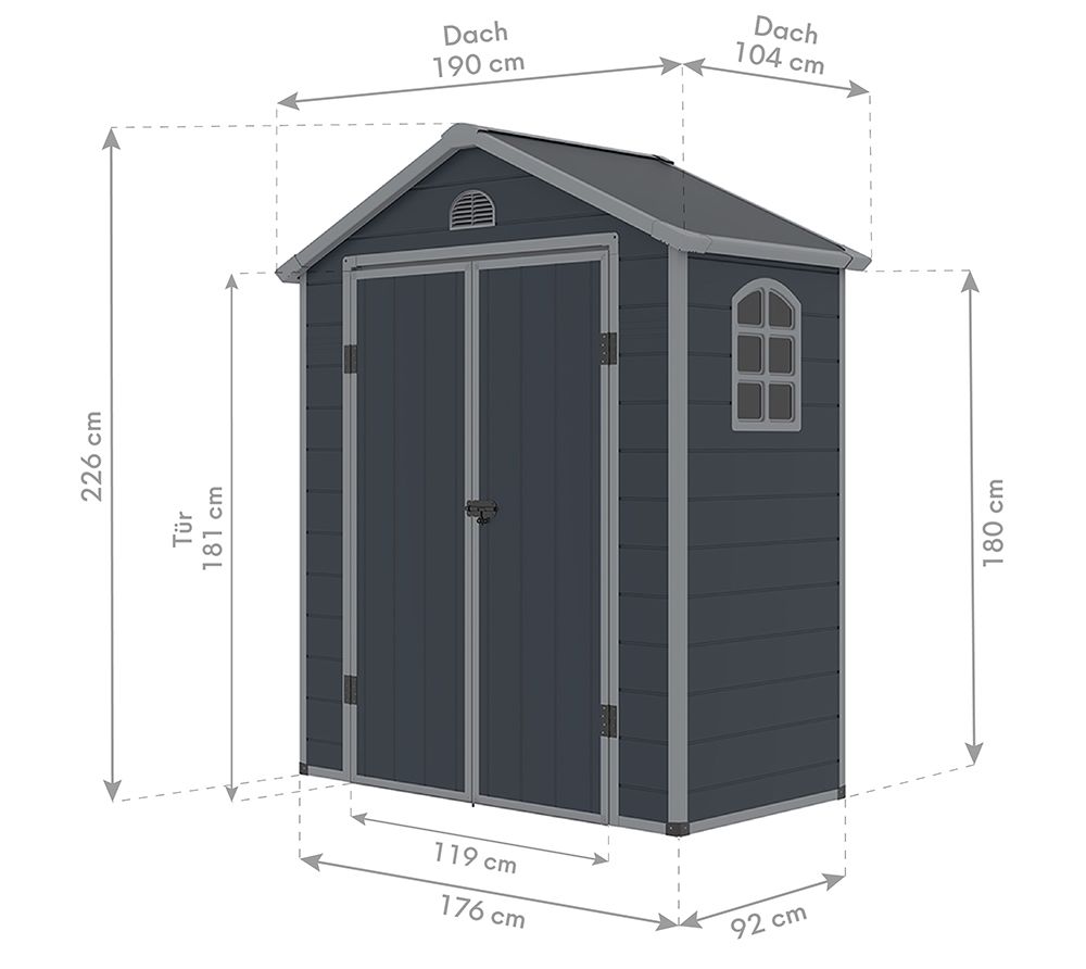Westmann kunststof gereedschapsschuur Universo M 92x190x226 cm