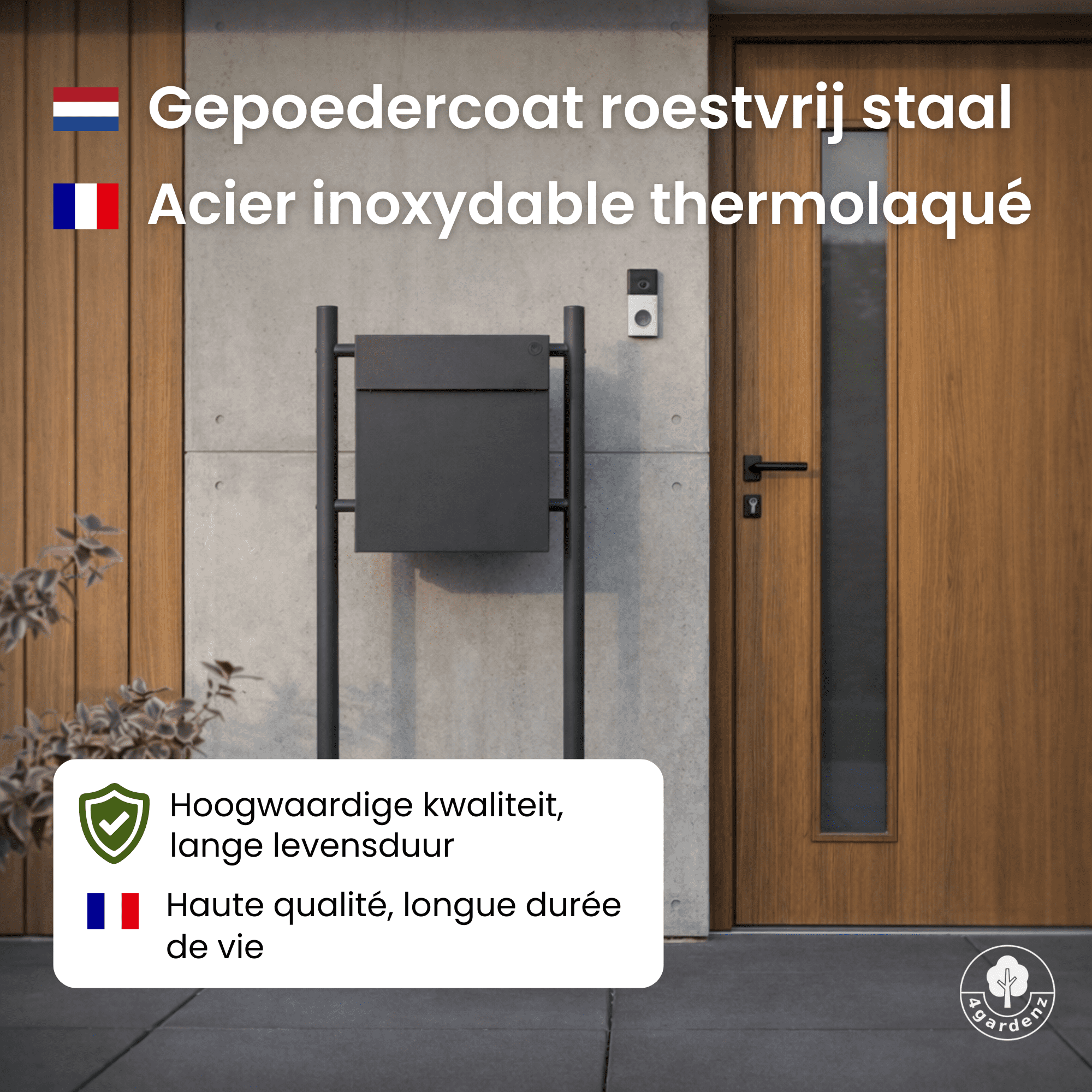 4gardenz® Vrijstaande Brievenbus - Brievenbus met Standaard Antraciet