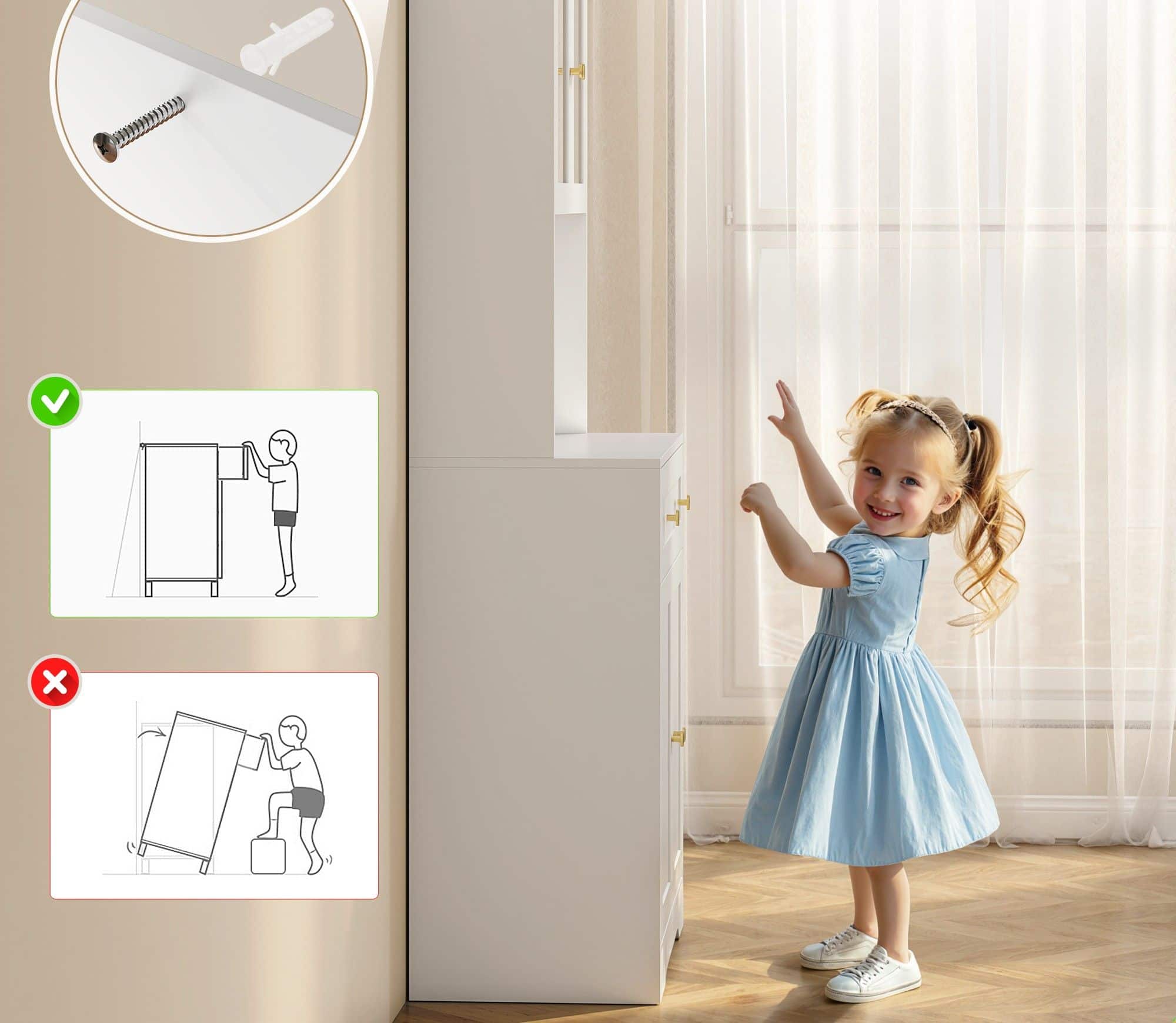 4goodz Voorraadkast met wijnglashouder 170 cm - MDF - Wit