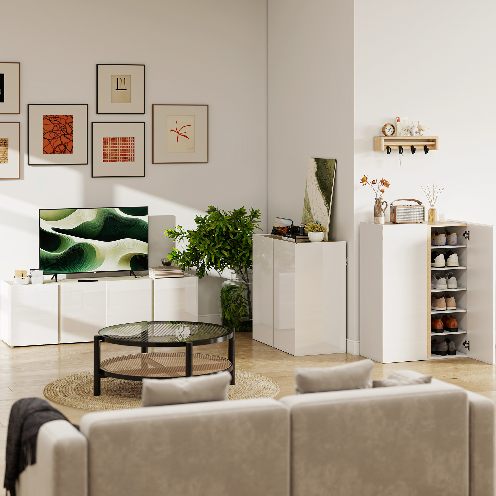 4goodz Schoenenkast voor 18 paar met Verstelbare planken - 33x70x95cm 4goodz Schoenenkast voor 18 paar met Verstelbare planken - 33x70x95cm