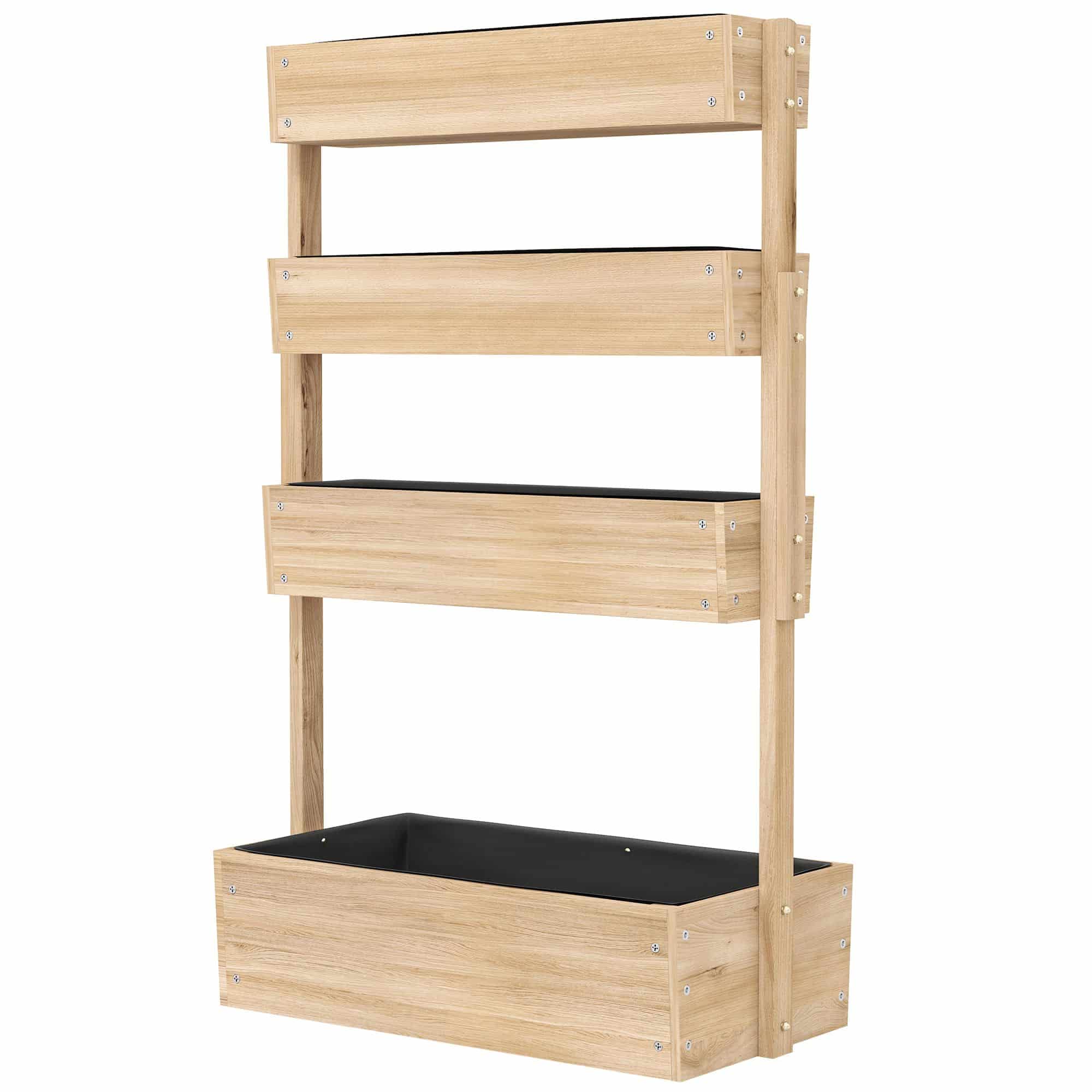 Verhoogde Plantenbak Hout - 4-laags Plantenrek met Drainage - 88,5 x 45 x 140 cm Verhoogde Plantenbak Hout - 4-laags Plantenrek met Drainage - 88,5 x 45 x 140 cm