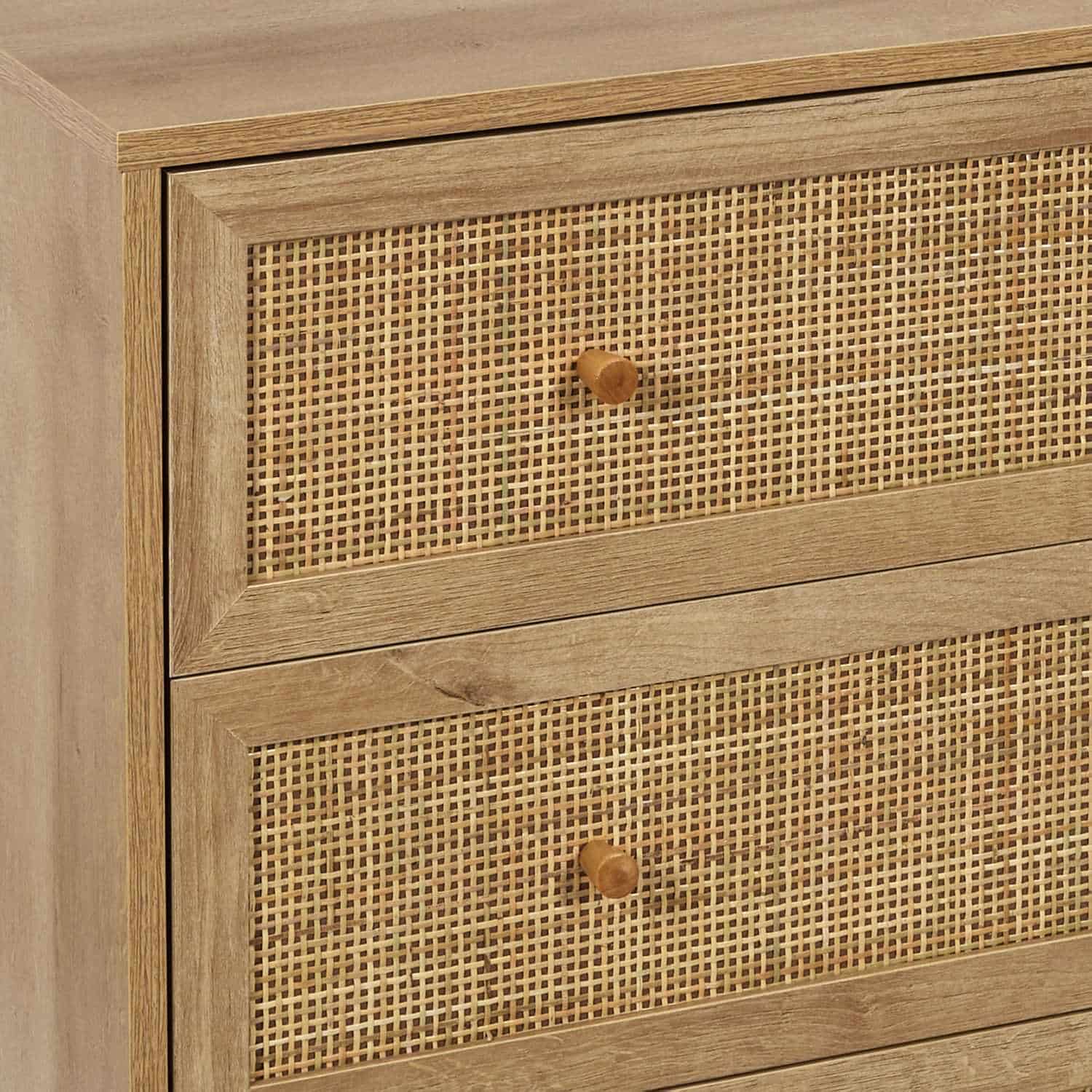 Ladekast Bali met Rattan voorzijde - Buffetkast 90x39x79 cm - Bruin