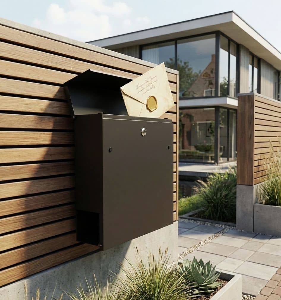 4gardenz® Wandbrievenbus met Veilig Slot - Brievenbus Hangend Staal - Zwart