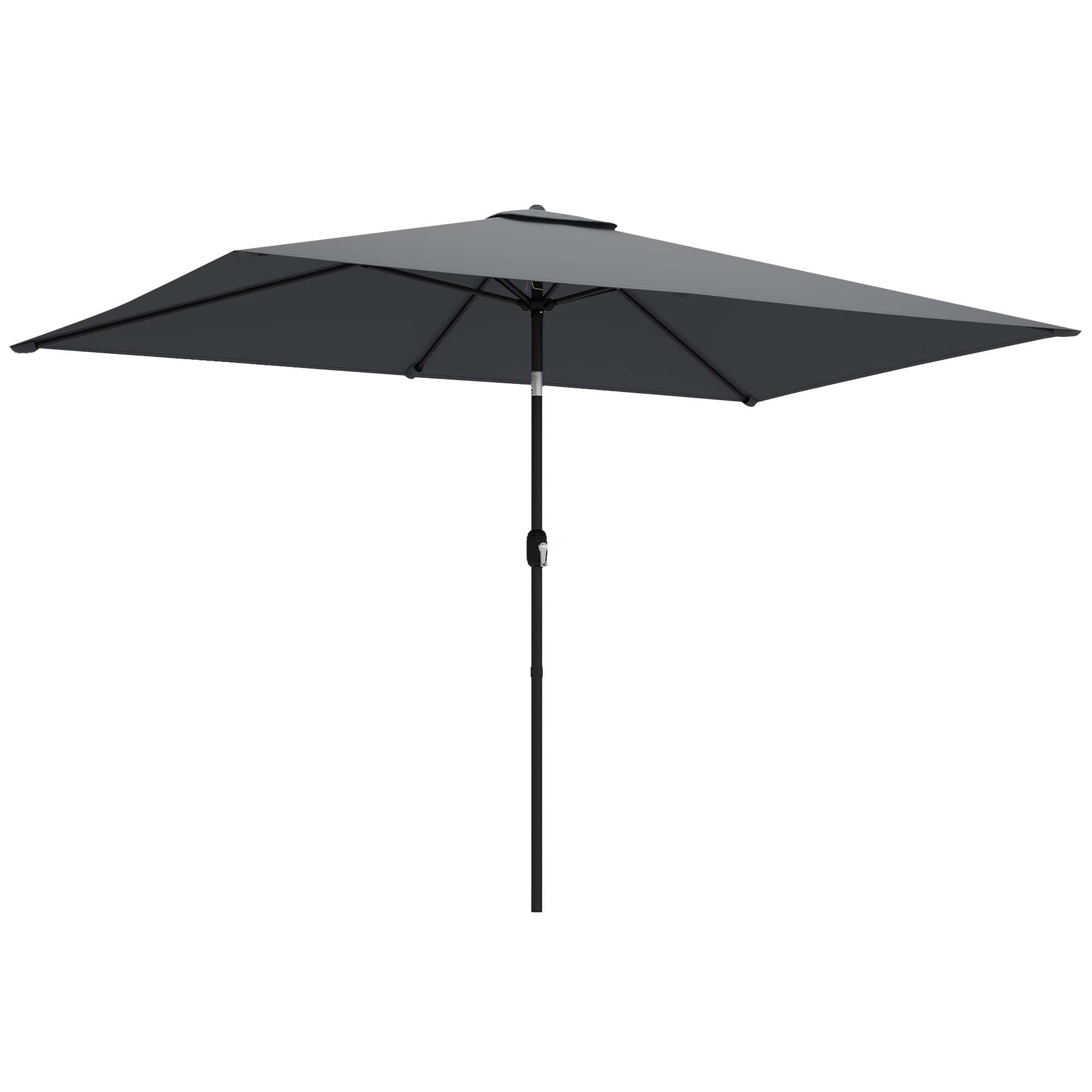 4goodz Parasol 300 x 200 cm - kantelbare balkonparasol met draaihendel - Grijs 4goodz Parasol 300 x 200 cm - kantelbare balkonparasol met draaihendel - Grijs