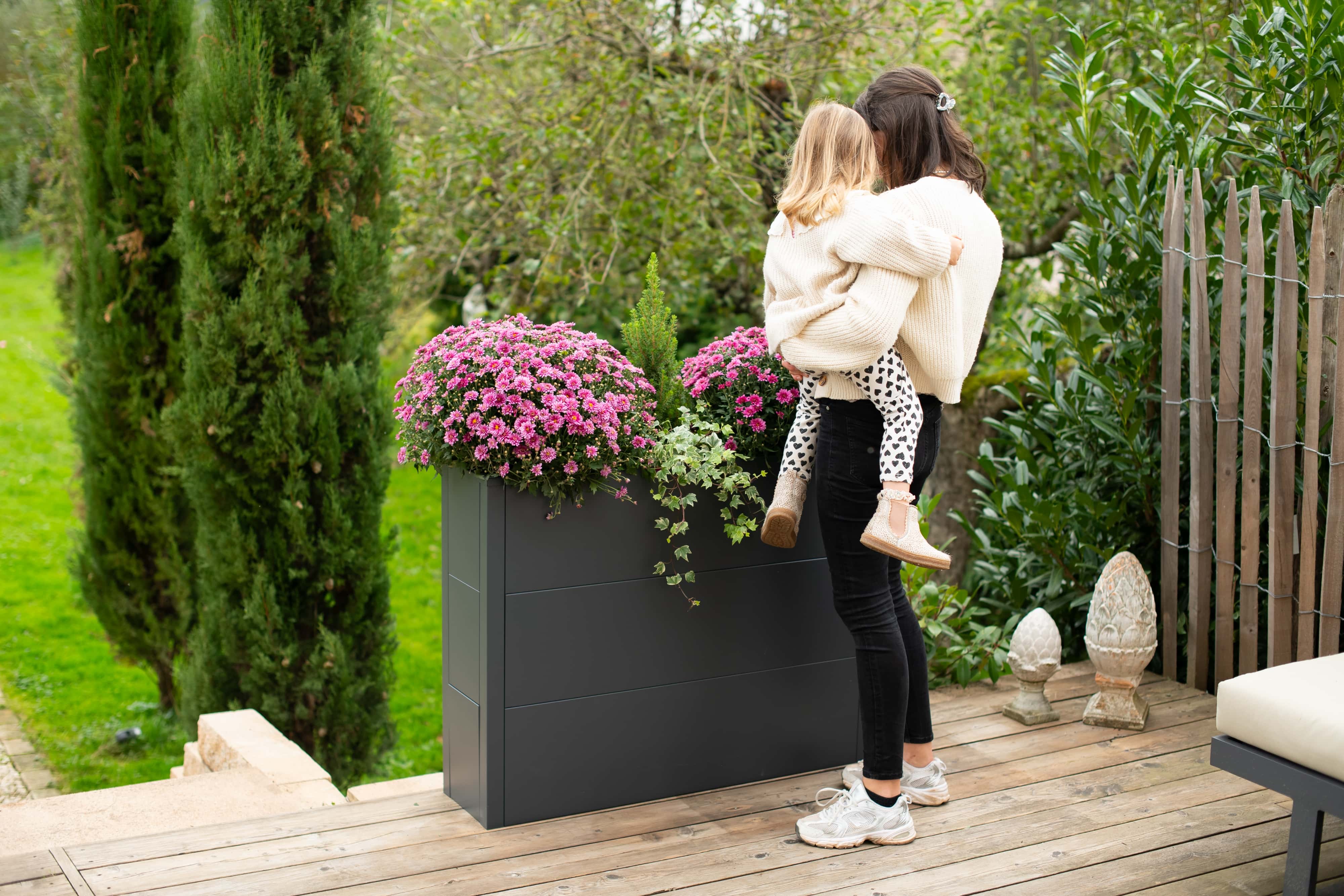 Westmann Talus XL - Metalen Plantenbak met bodem 100x25x77 cm - Antraciet
