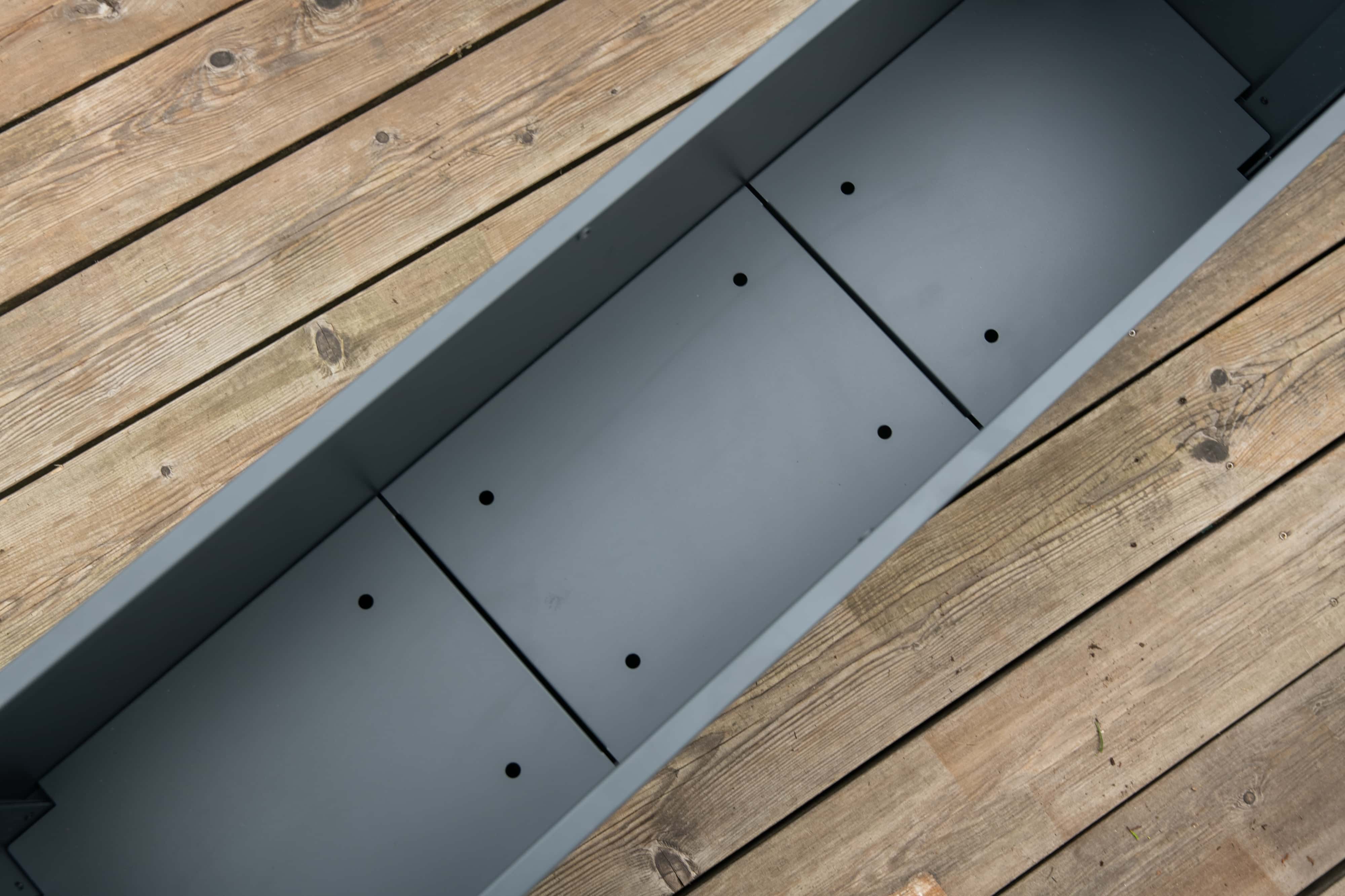 Westmann Talus XL - Metalen Plantenbak met bodem 100x25x77 cm - Antraciet