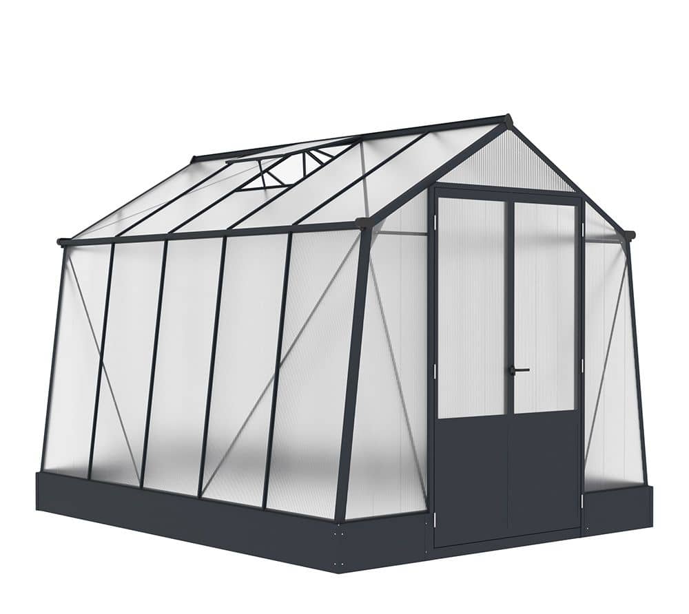 Westmann Aurora 810 - TuinKas met fundering - Antraciet 309x248 cm