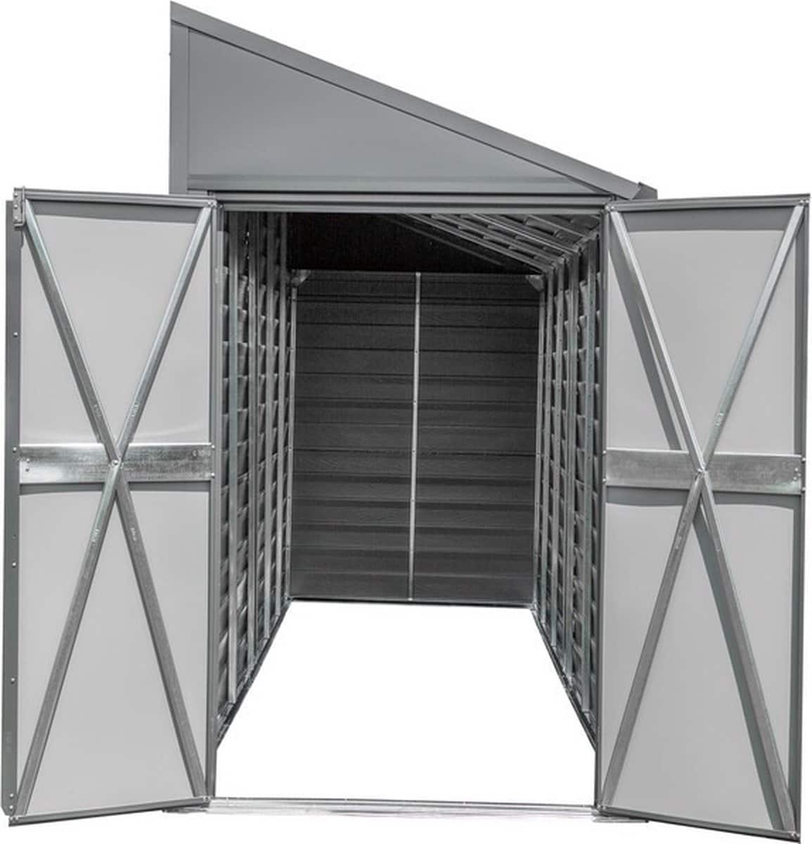 Spacemaker Metalen Gereedschapsschuur 410 - 124x295x208 cm - Grijs