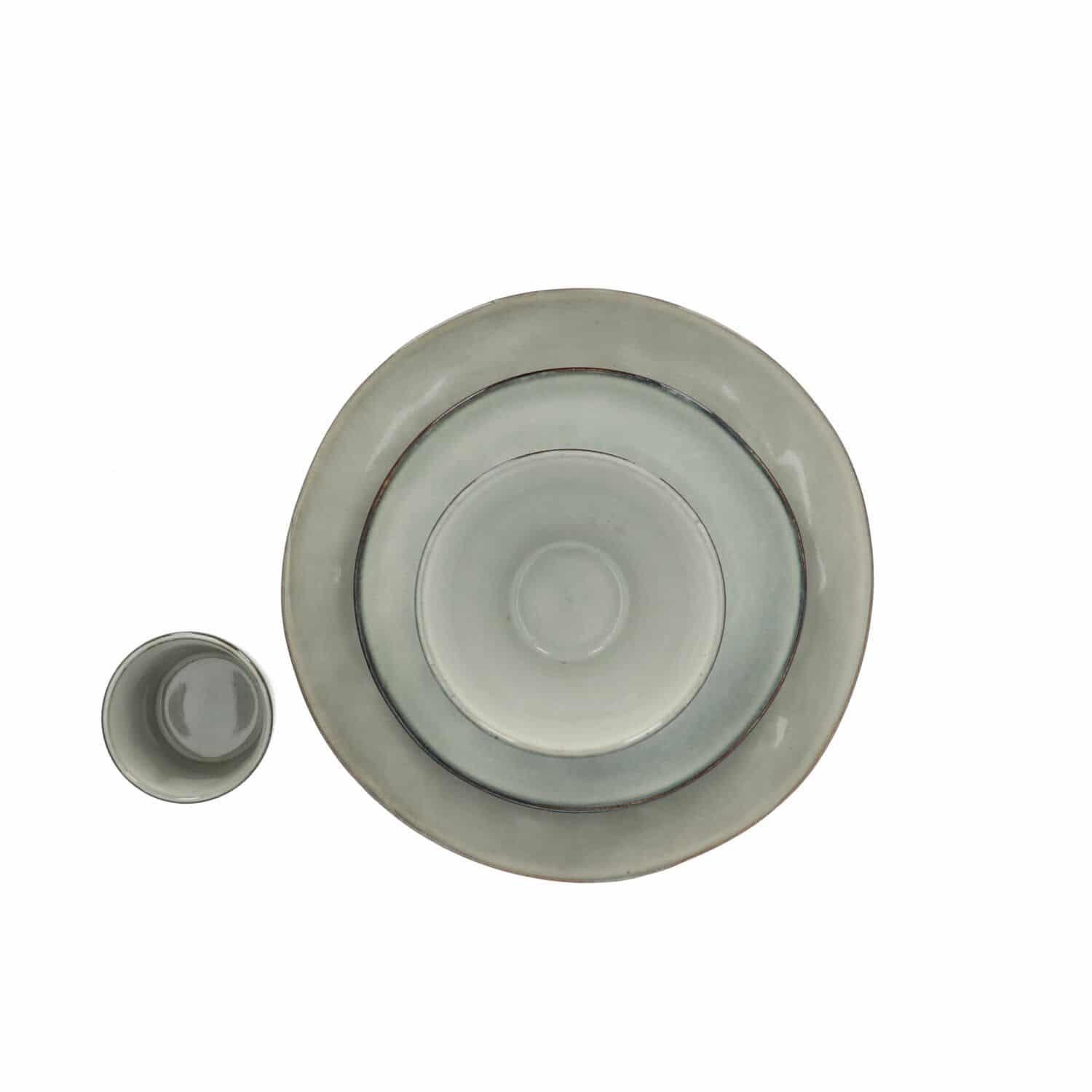 Servies 16 delig 4-persoons - Reactive Glaze Grijs