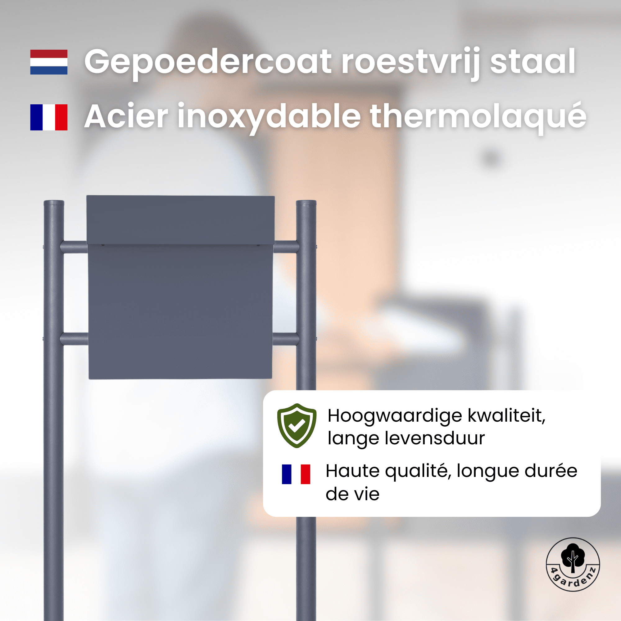 4gardenz® Vrijstaande Brievenbus - Brievenbus met Standaard Antraciet