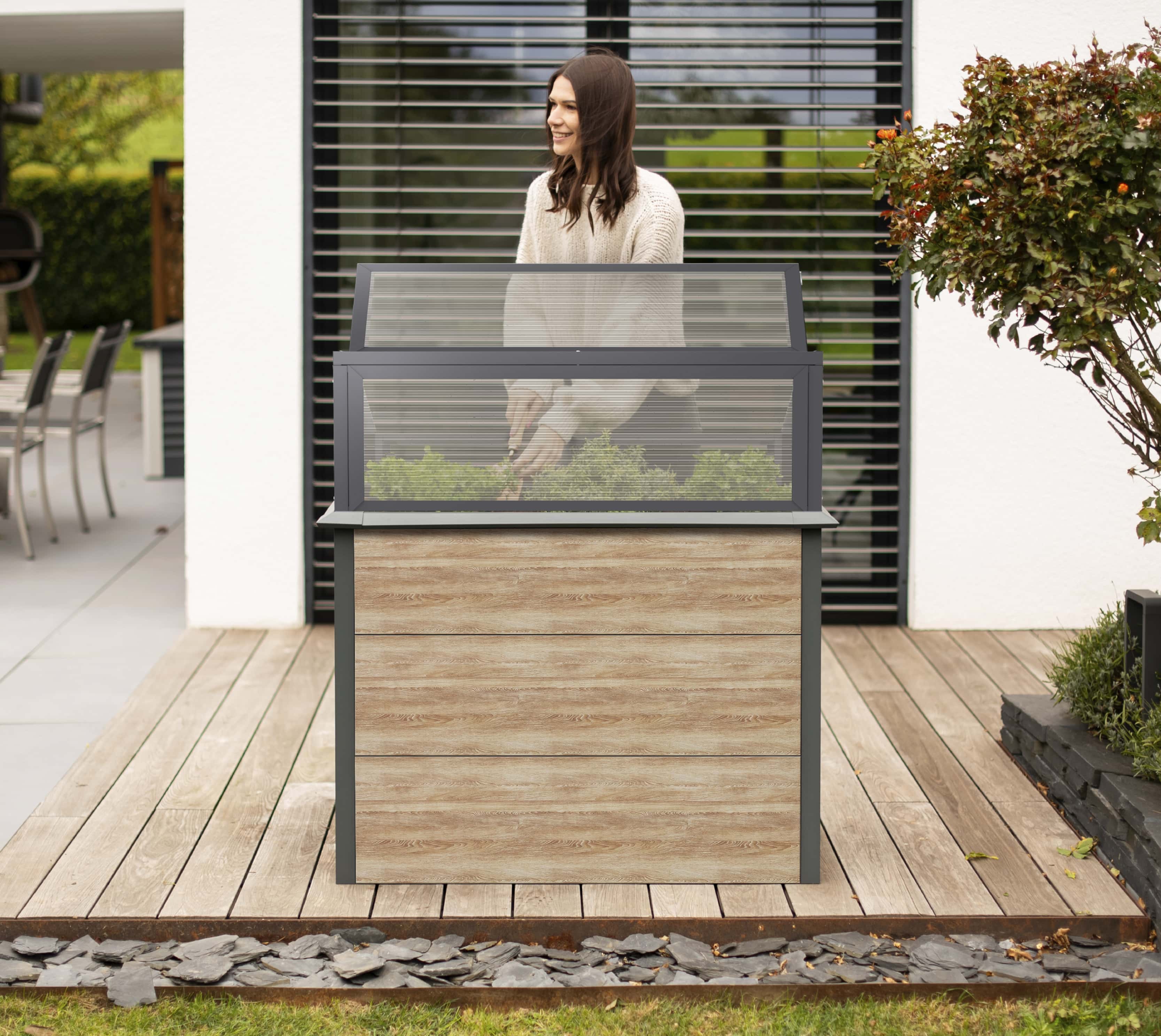 Westmann Primus Plus M - Verhoogde Kweekkas 100x50x113 cm - Houtlook