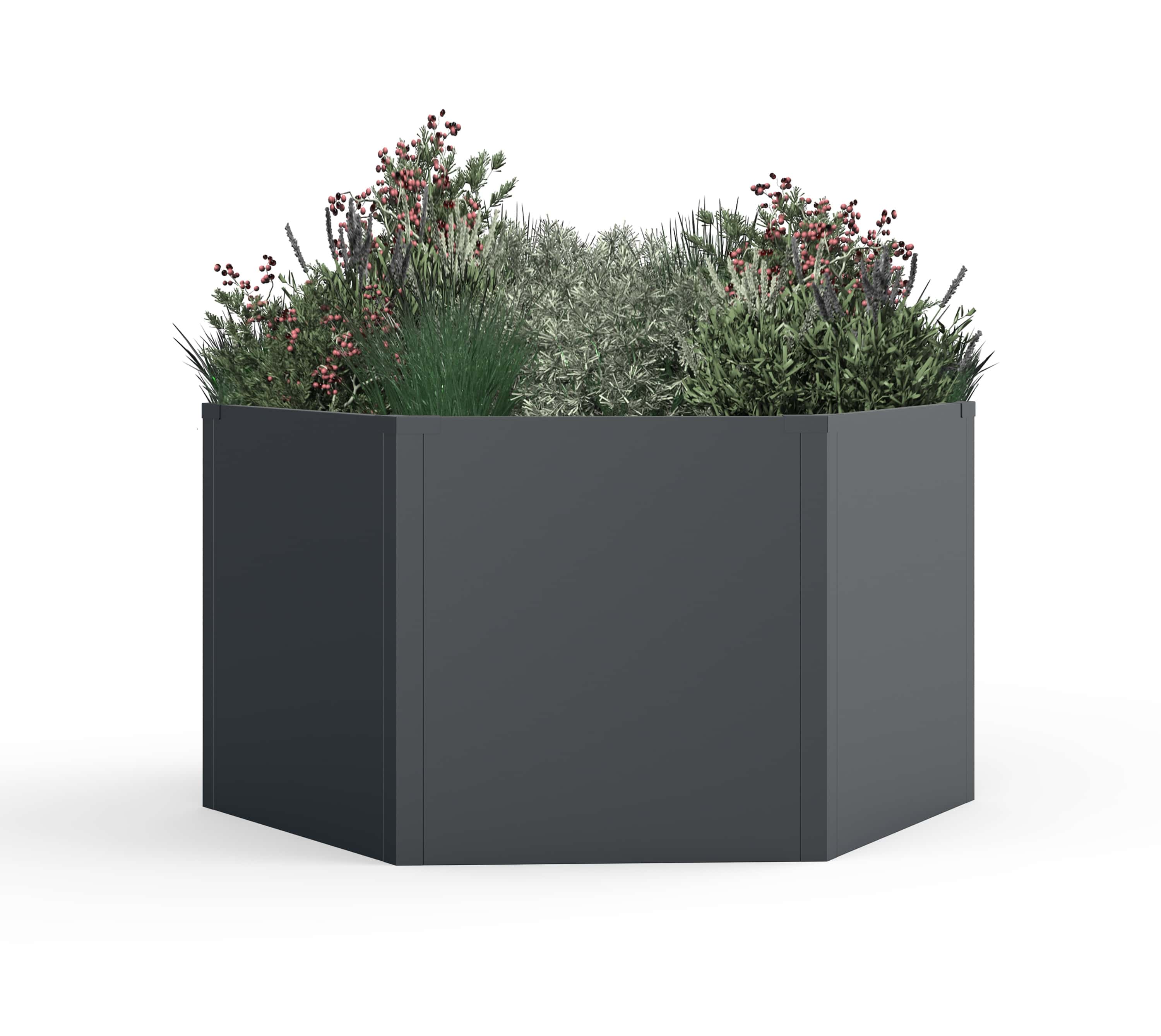 Westmann Varia - Verhoogde Plantenbak Zeshoekig Metaal 100x52 cm - Antraciet