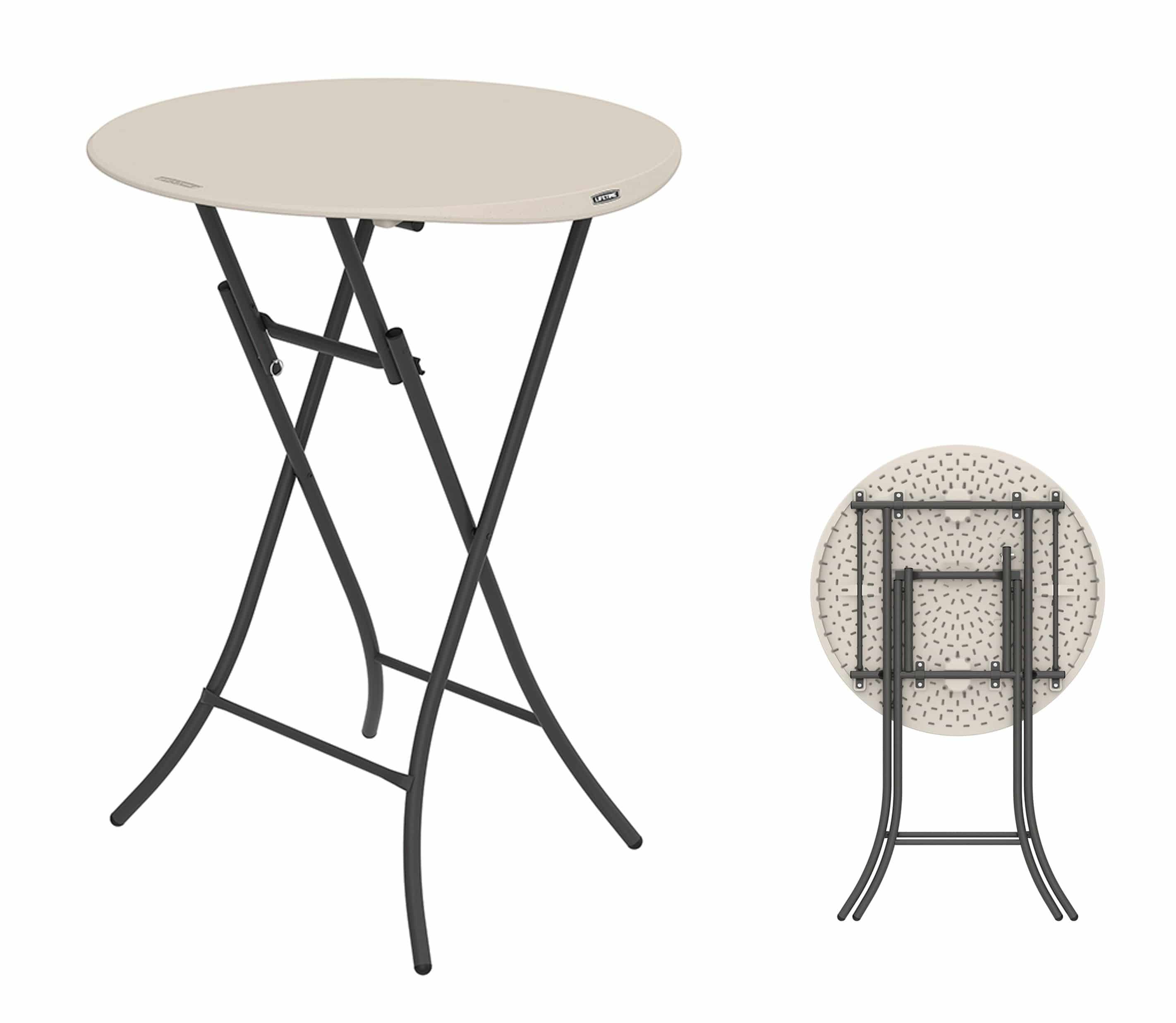 Lifetime® Statafel 110 cm hoog - Stevig Kunststof Ø 84 cm - Wit
