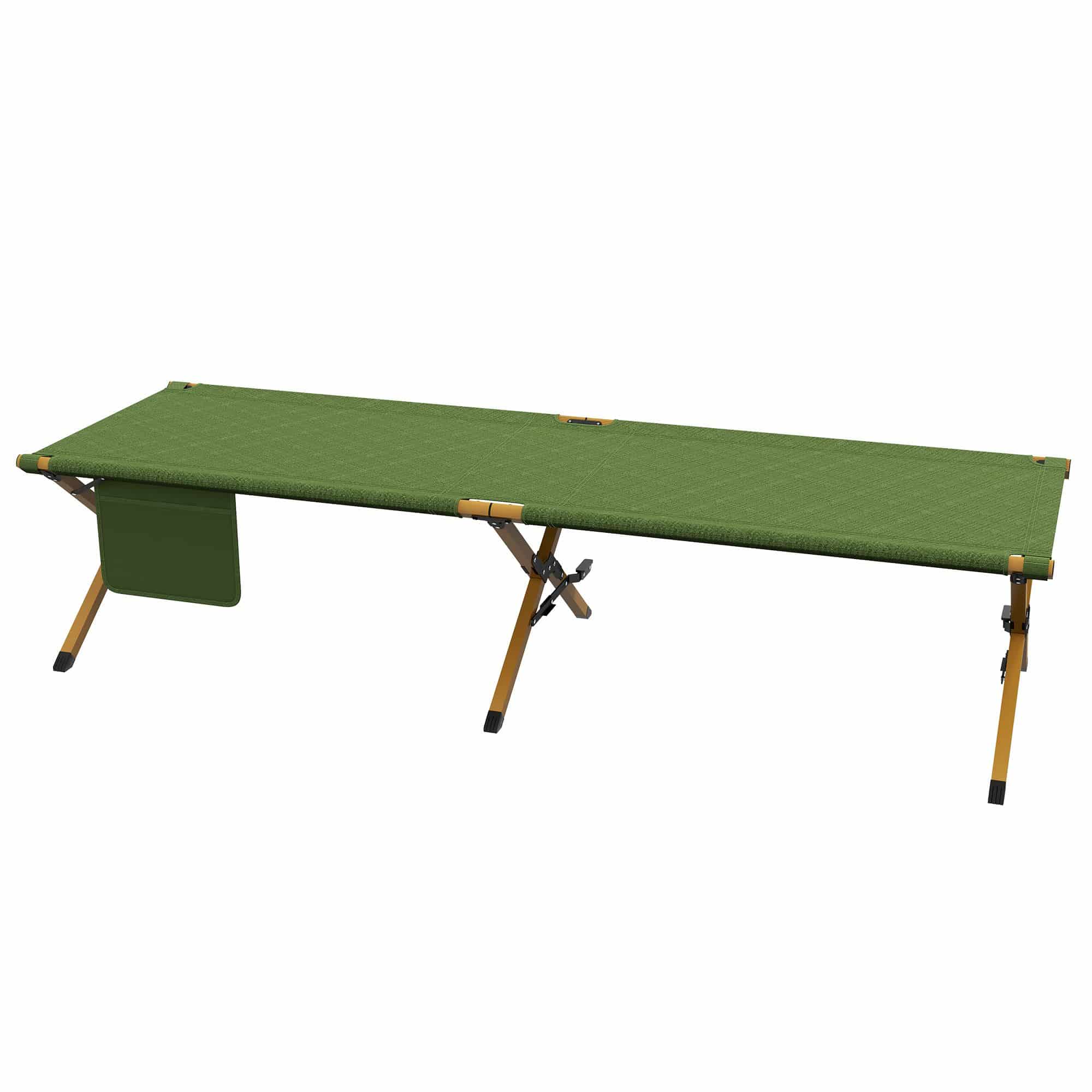 Stretcher Opvouwbaar - Ligbed met verstelbare rugleuning - 196x64x45 cm - Groen