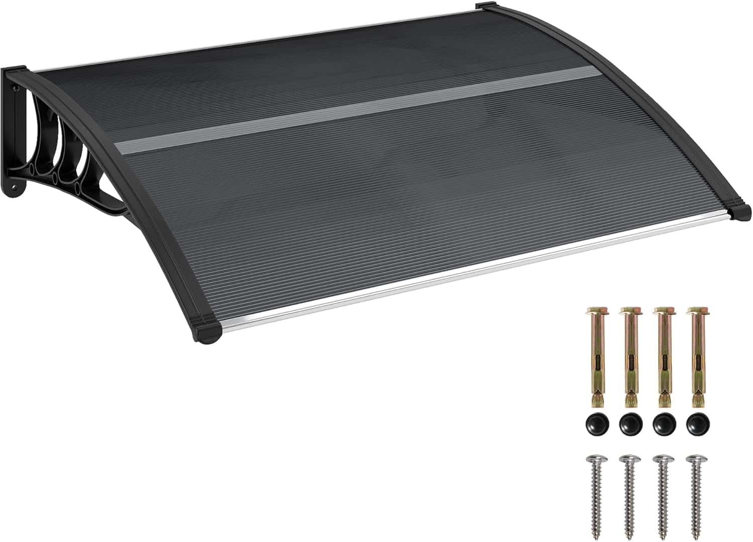 4goodz Deurluifel Afdak 75x100 cm - Overkapping polycarbonaat - Zwart