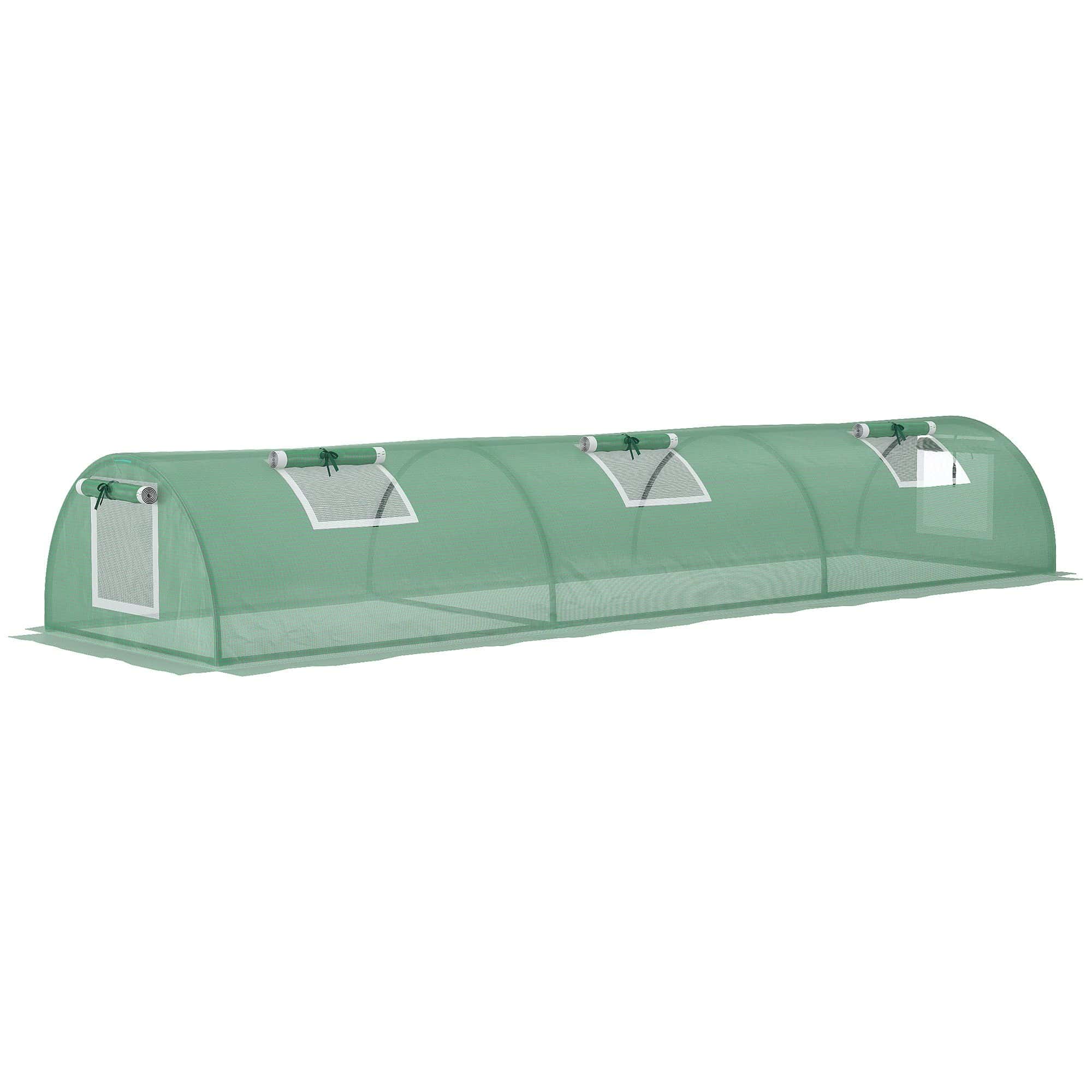 4goodz Foliekas tunnelkas met gaasvenster 300x80x45 cm - Groen