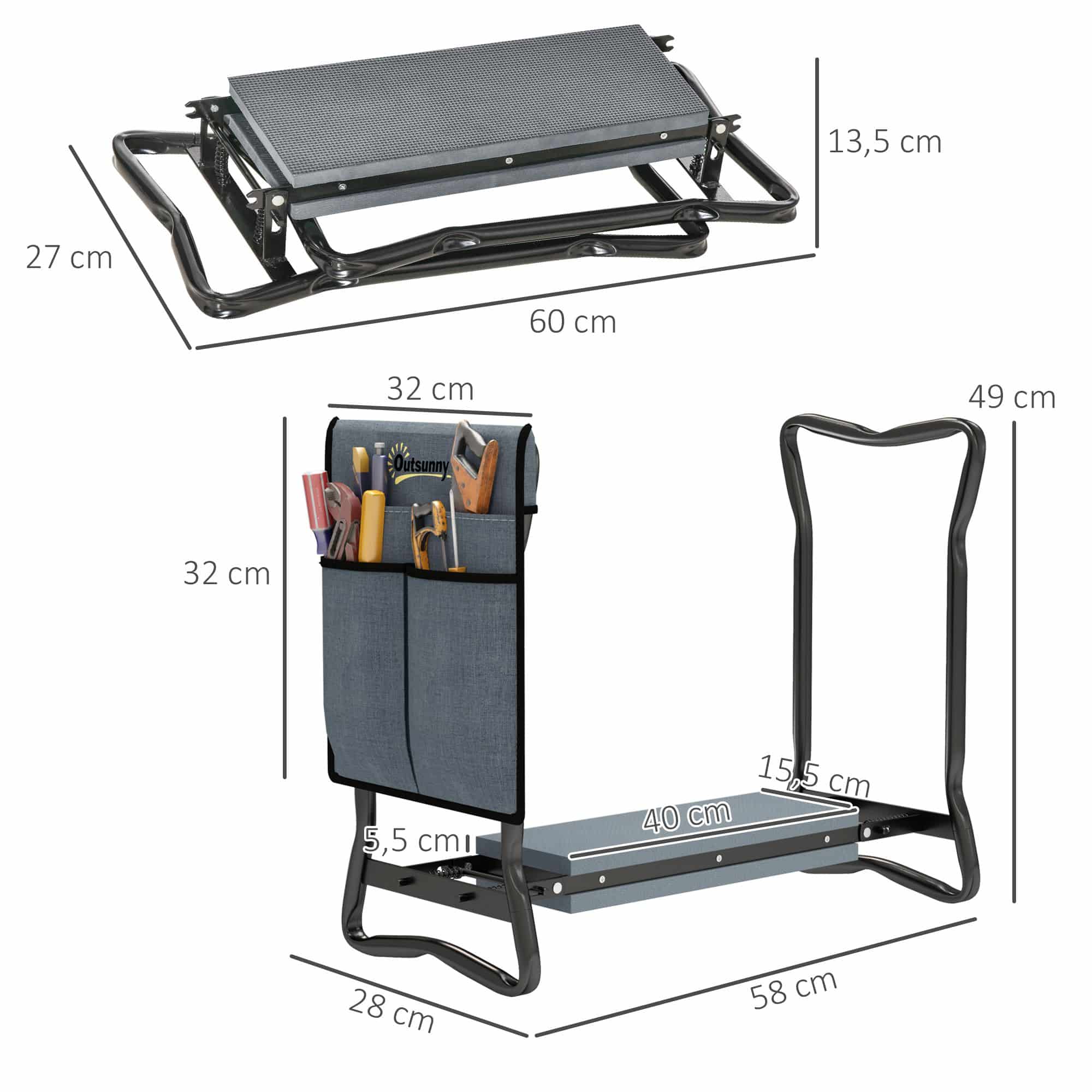 4goodz Kniebank voor Tuinieren - Tuinkruk Opvouwbaar tot 150 kg - Grijs 4goodz Kniebank voor Tuinieren - Tuinkruk Opvouwbaar tot 150 kg - Grijs