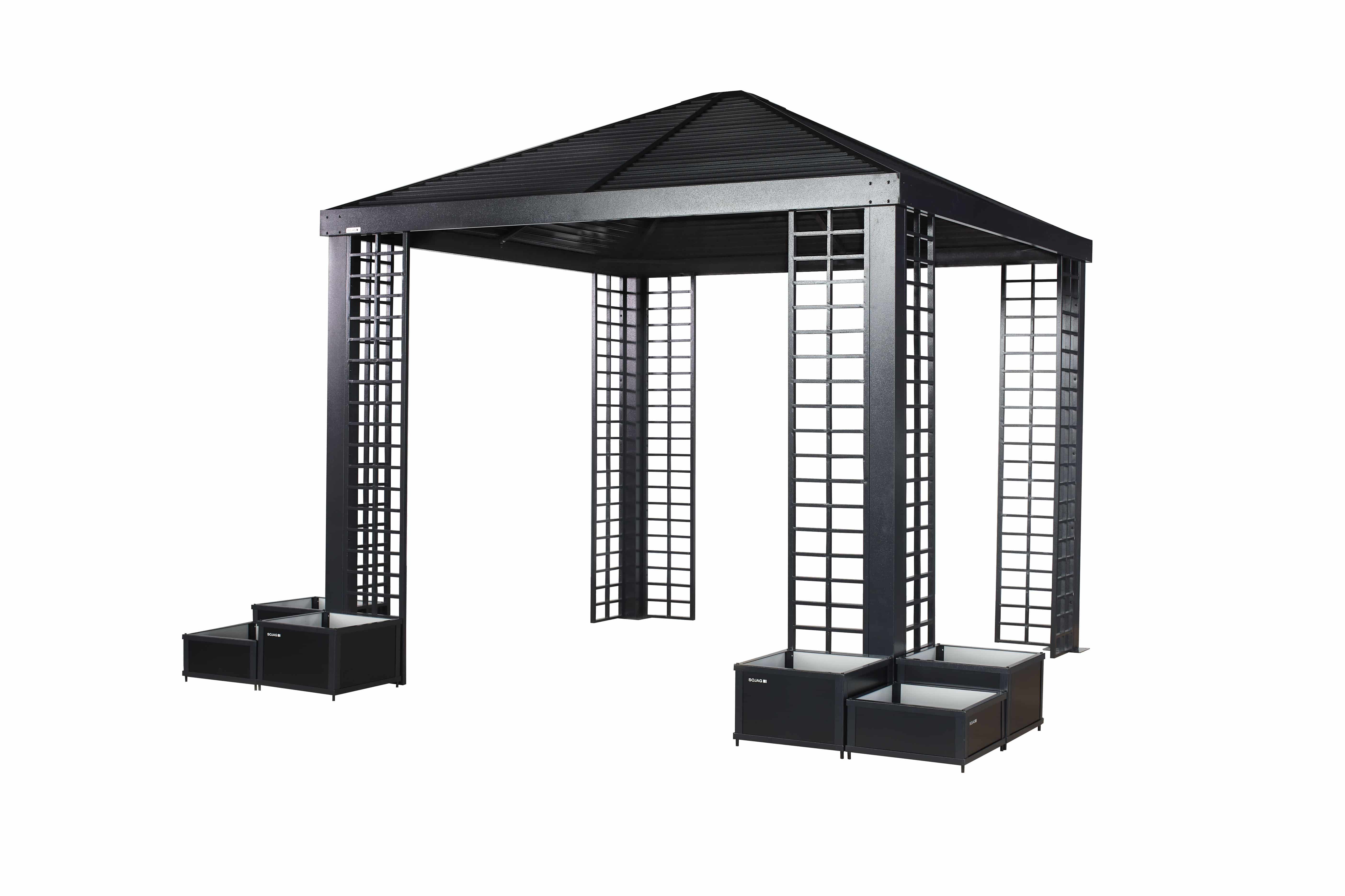 Sojag Paviljoen Pergola Havana 300 cm - met Plantenbakken - Zwart
