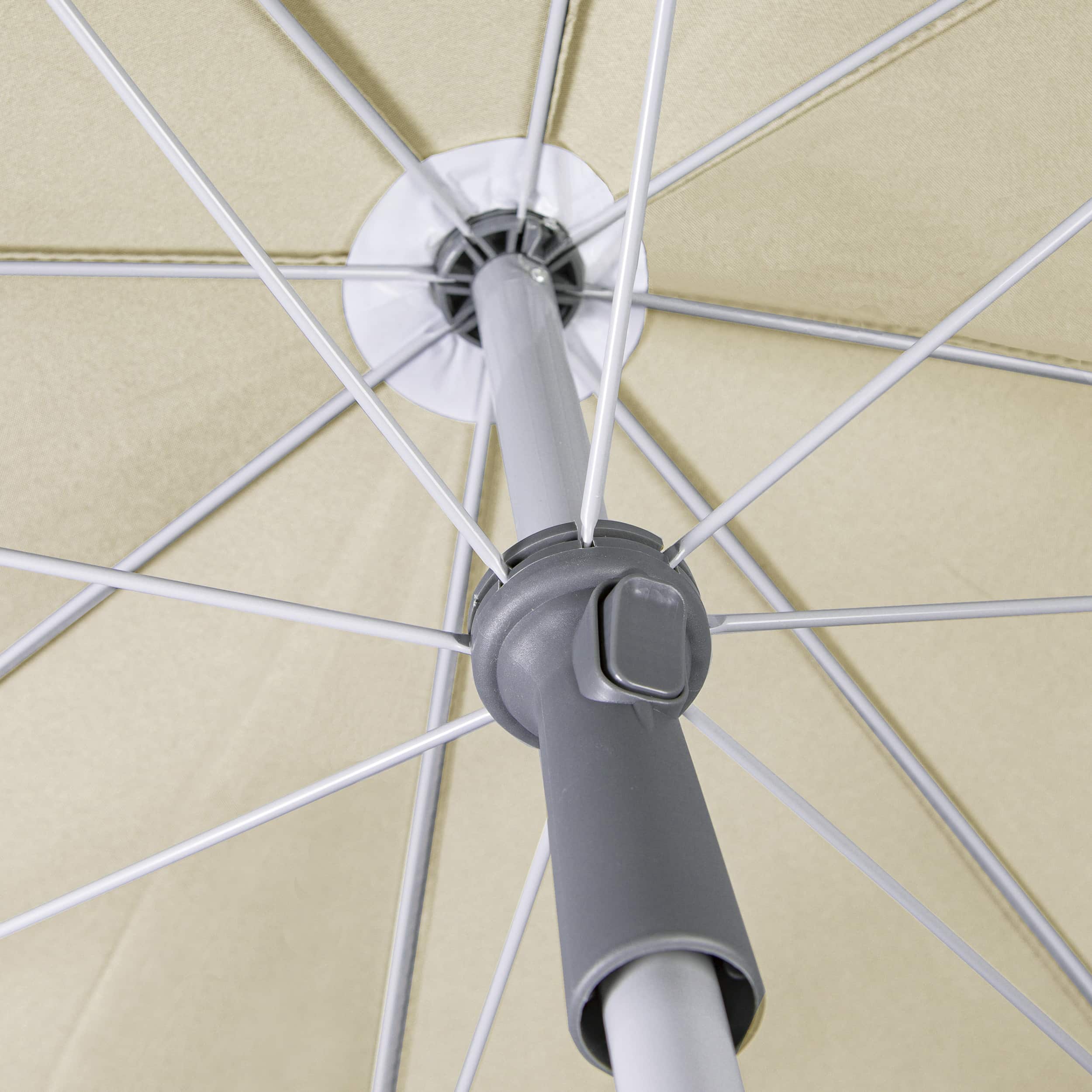 StokParasol met Creme 200 cm met Bijpassende Vulbare Parasolvoet