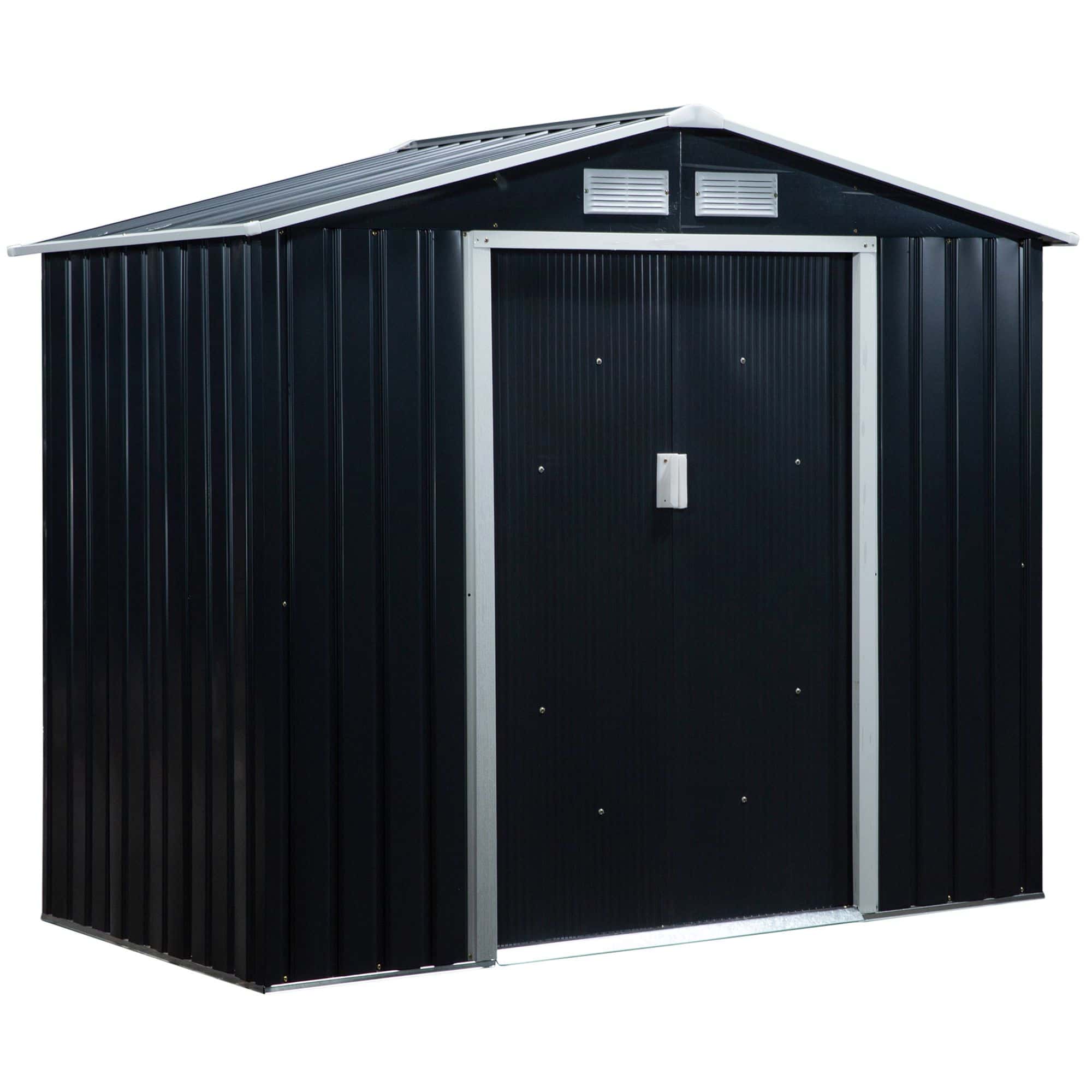 4goodz Gereedschapsschuur Metaal 130x213x185 cm - Donkergrijs