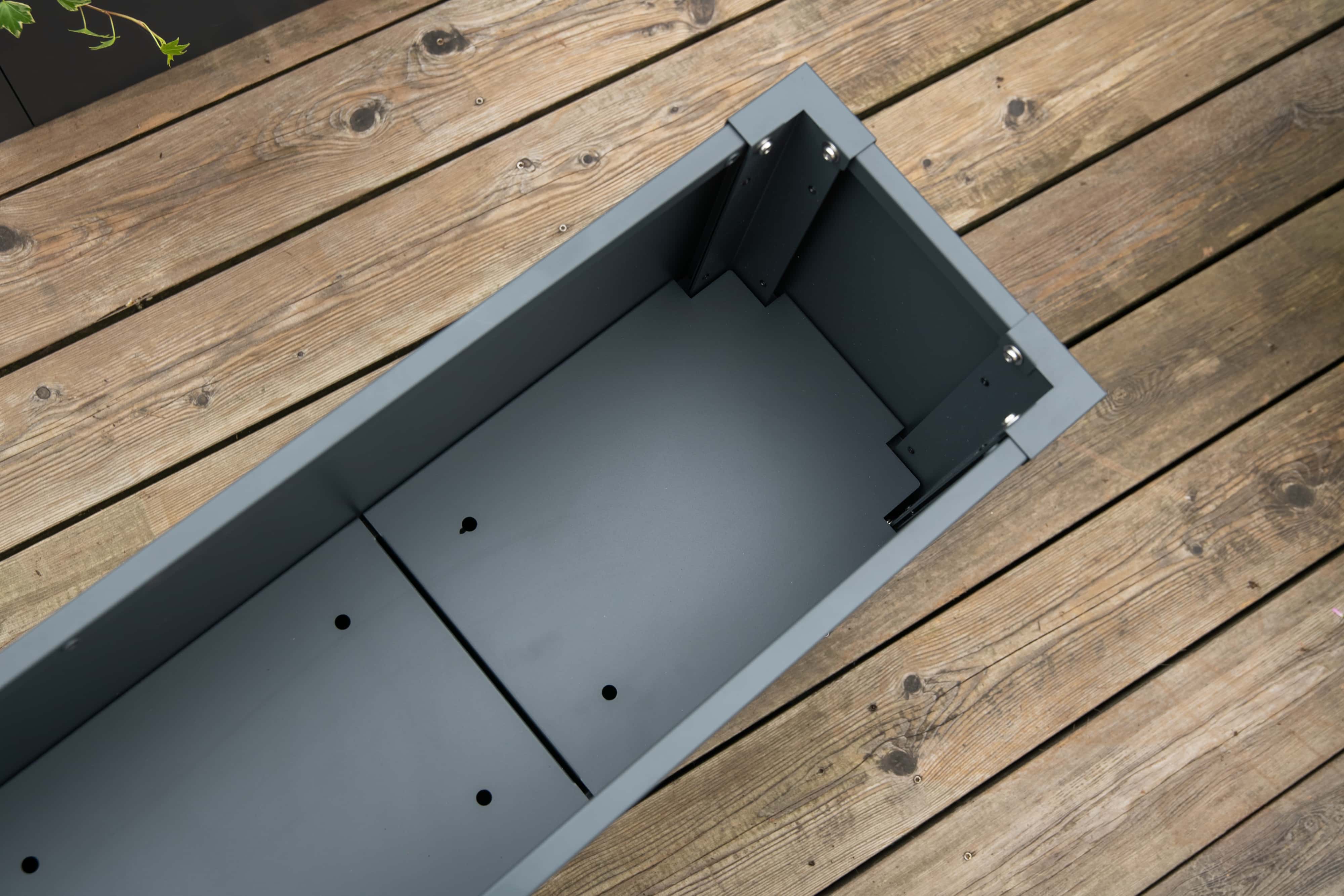 Westmann Talus XL - Metalen Plantenbak met bodem 100x25x77 cm - Antraciet