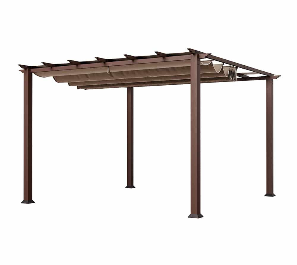 Paragon Outdoor Aluminium Pergola Florida 1111 - Houtlook - 350x350x235cm - donkerbruin