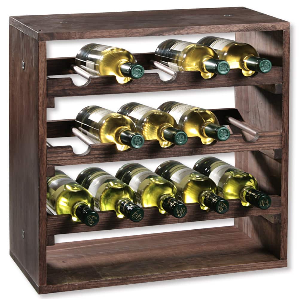 4goodz wijnrek Regaal hout 15 flessen 50x50x25cm bruin